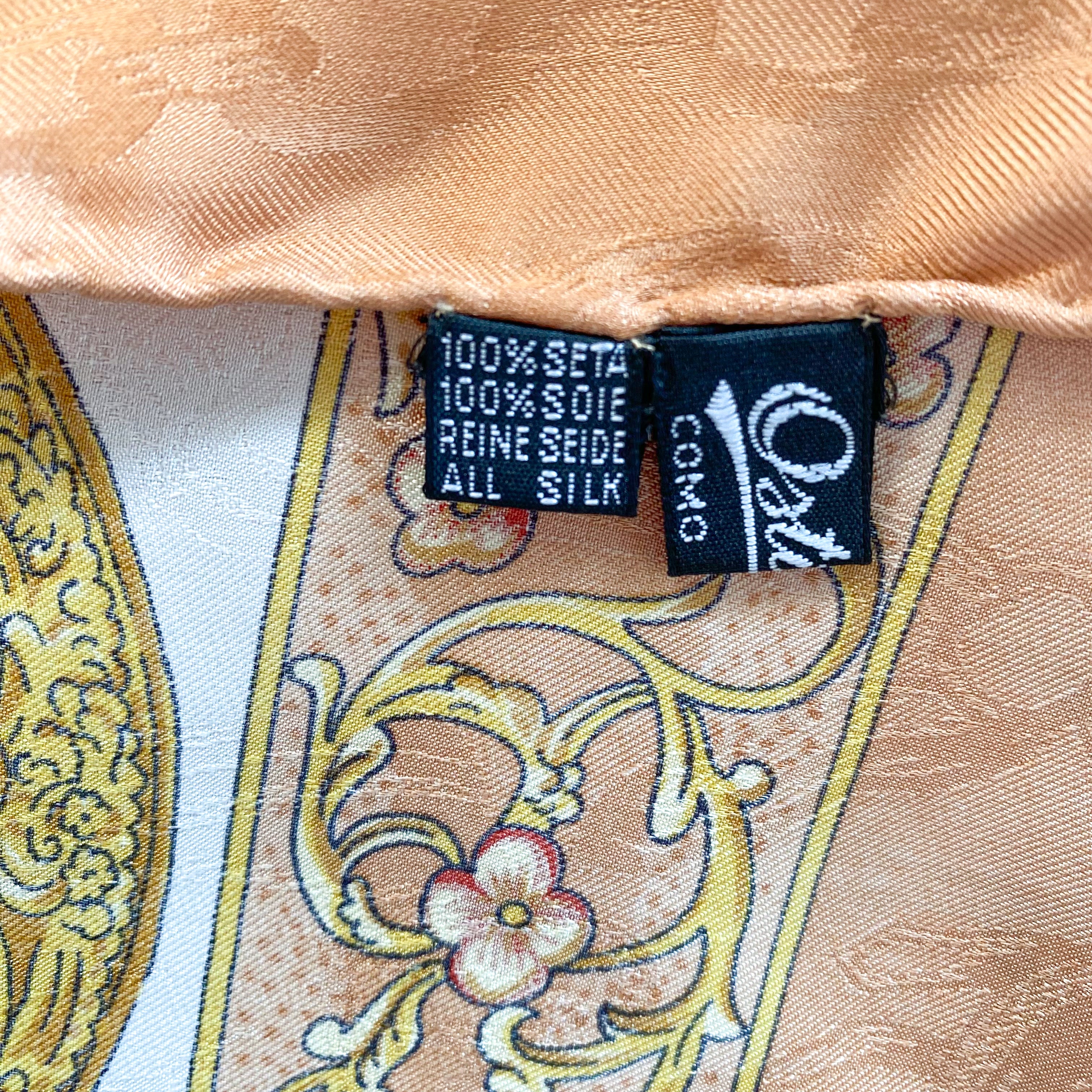 1980s Ostinelli for Harrods Timepiece Vintage Silk Scarf