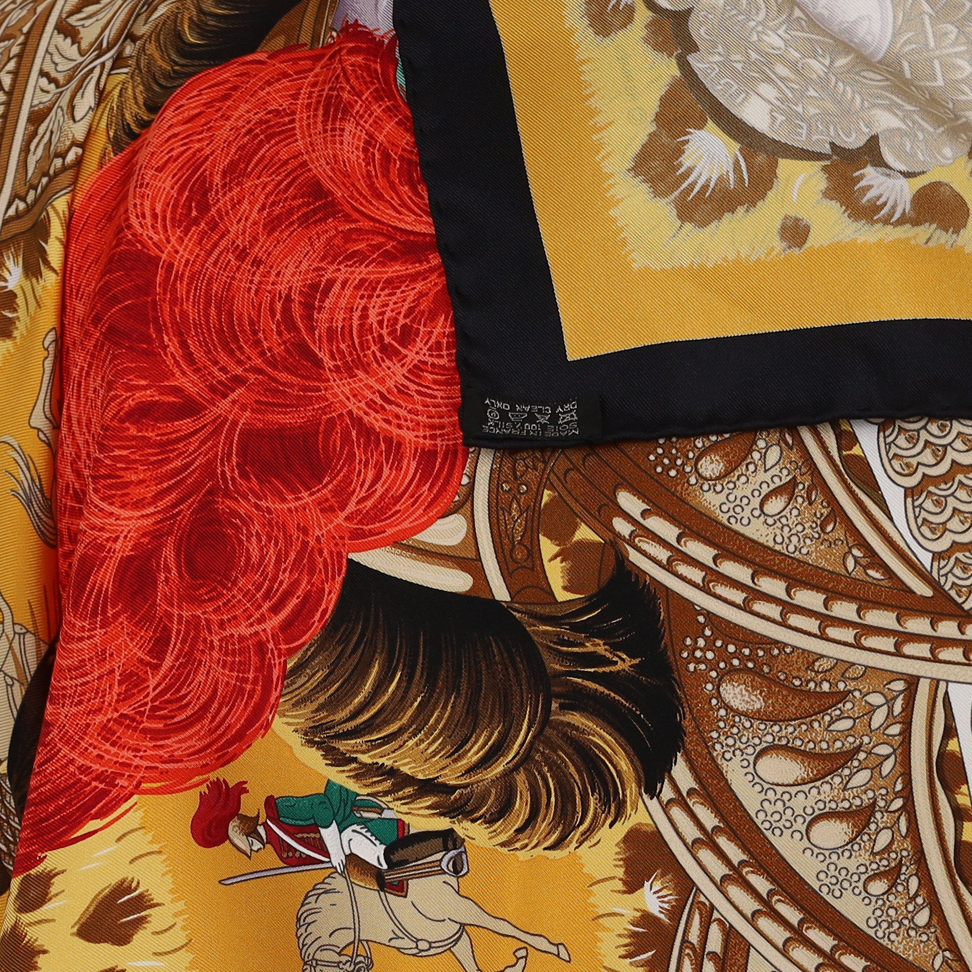 Pristine Hermès Casques et Plumets Silk Scarf
