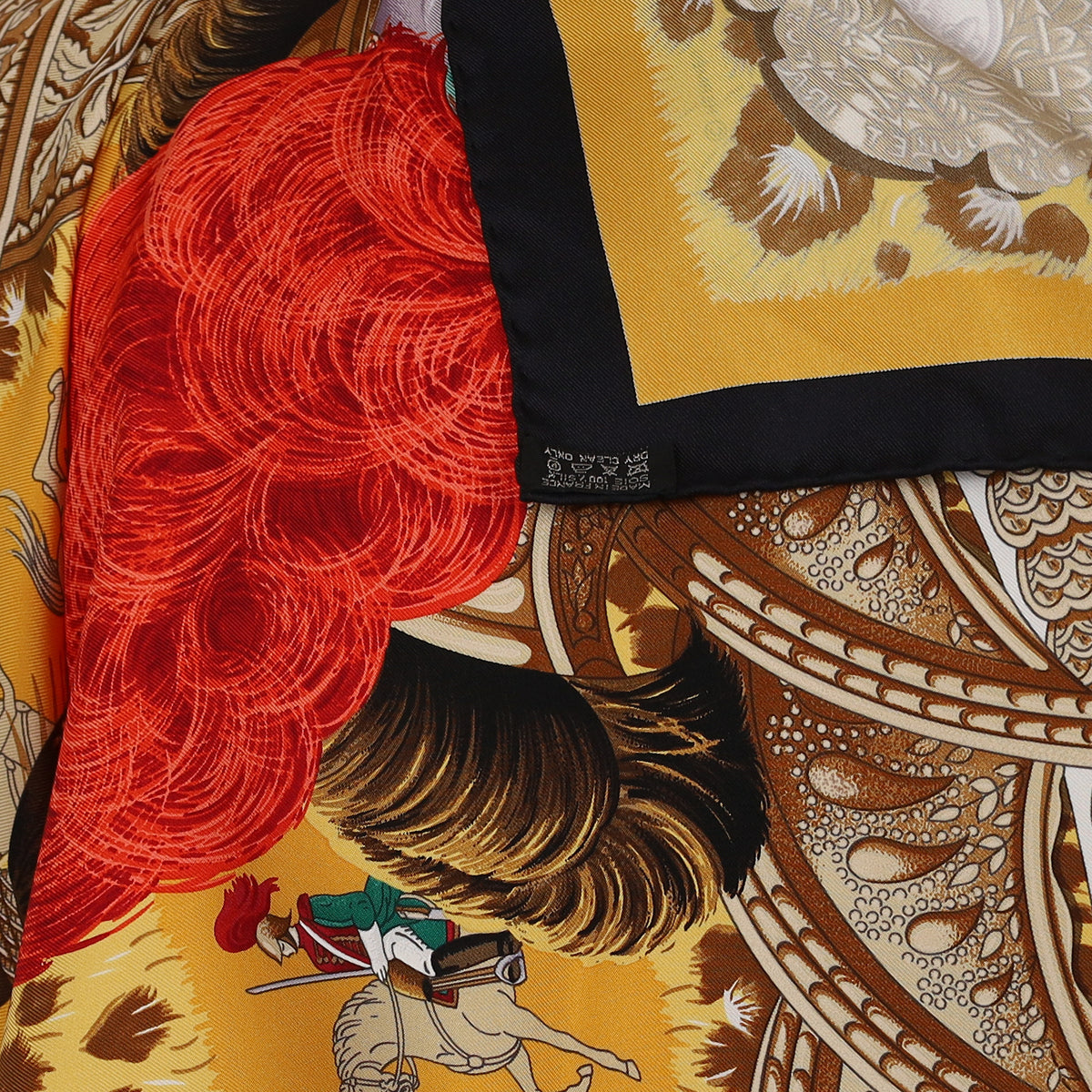 Pristine Hermès Casques et Plumets Silk Scarf