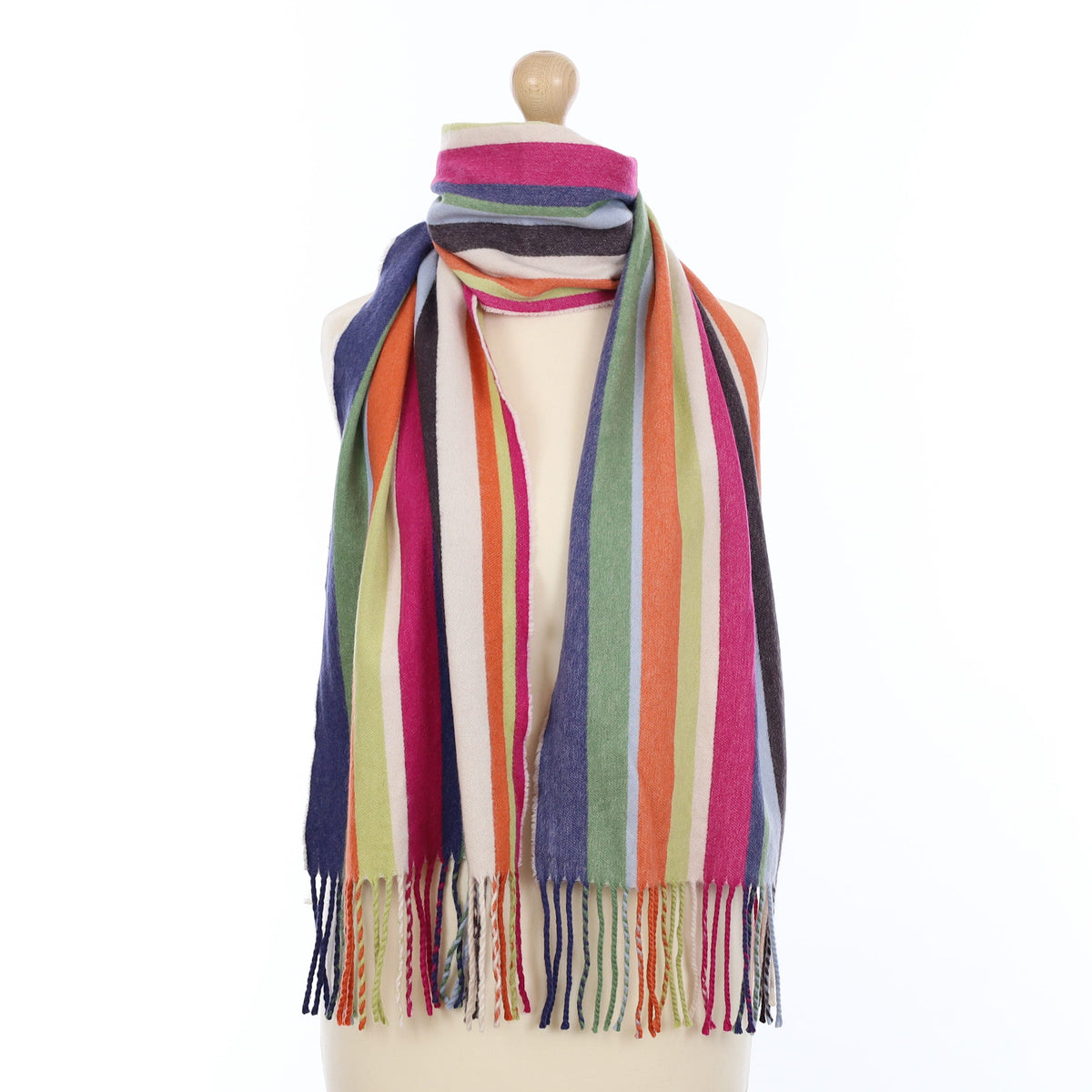Coach Multicolour Stripe Cashmere Woven Scarf
