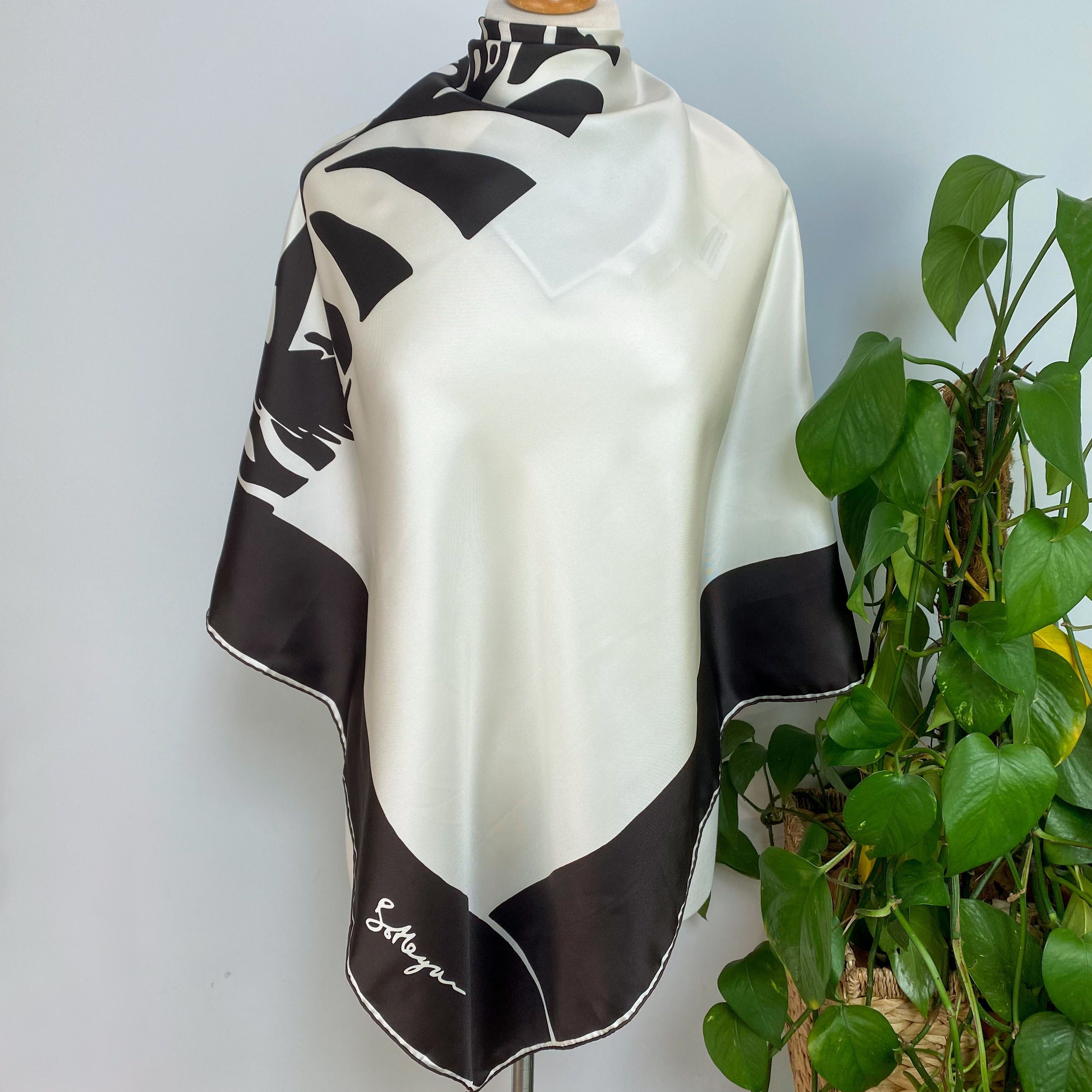 Bottega Veneta Zebra Designer Silk Scarf