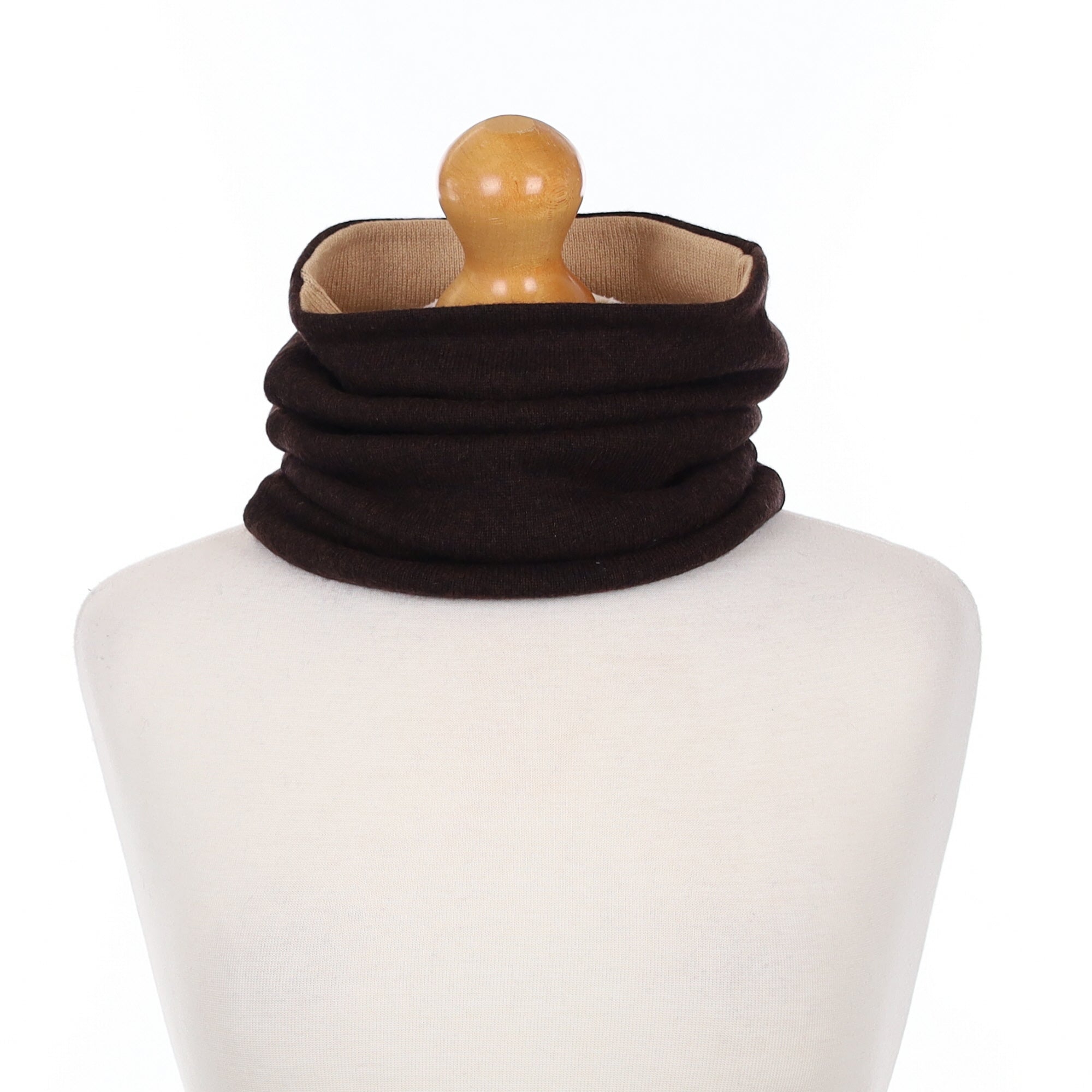 Chocolate and Camel Luxury Double Layered Snood
