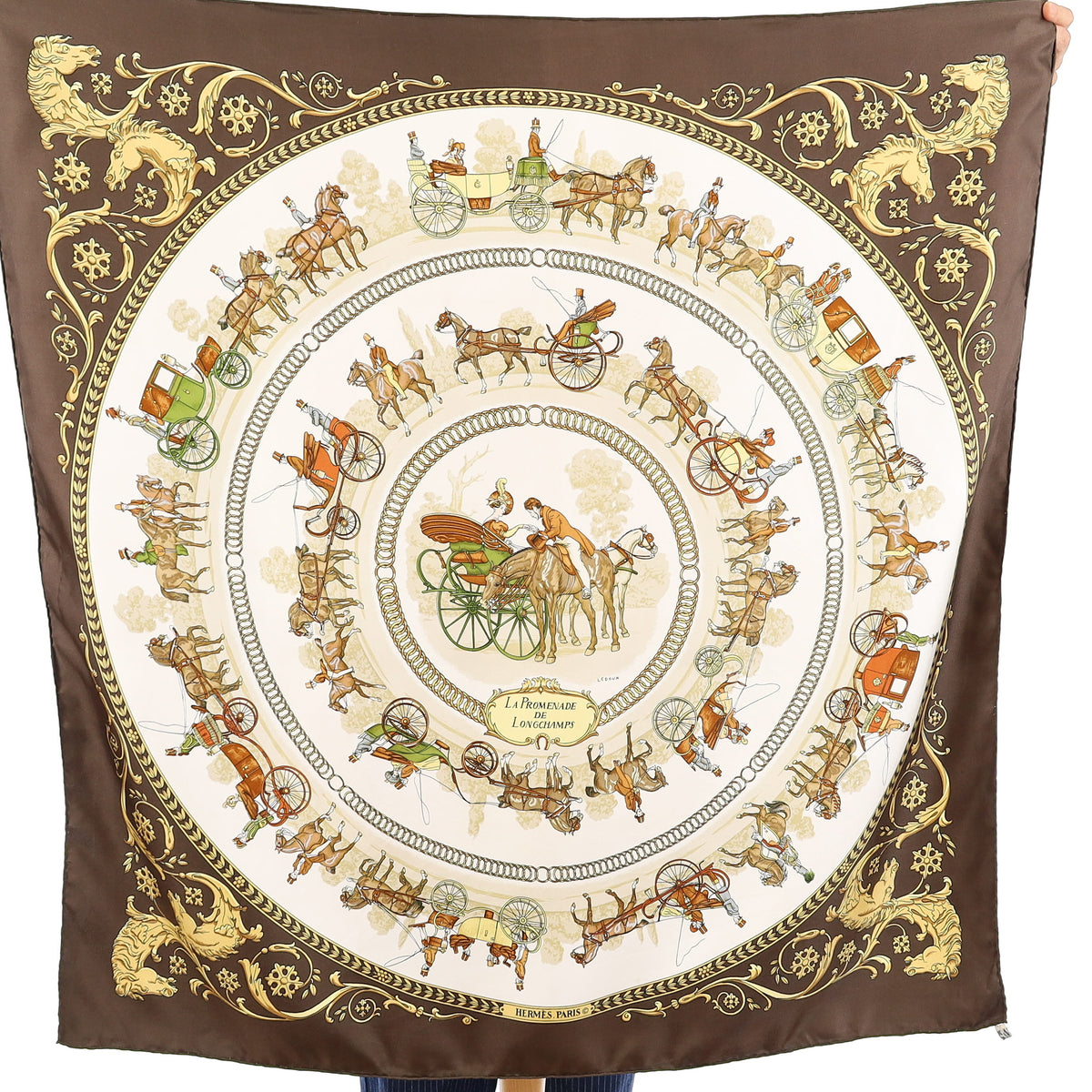 Hermès La Promenade De Longchamp Silk Scarf