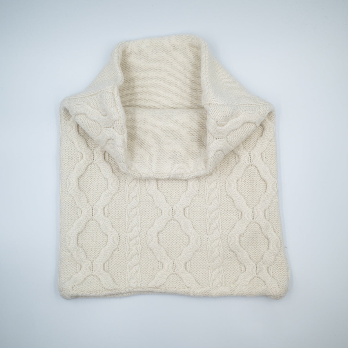 Winter White Chunky Cable Knit Luxury Double Layered Snood