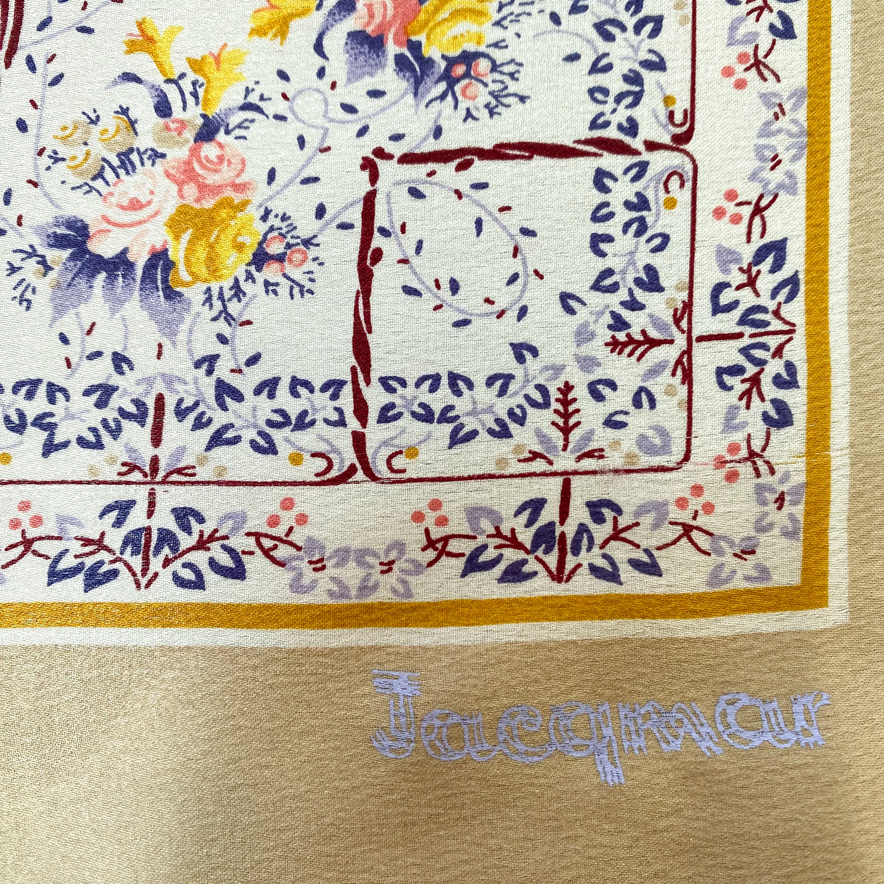1970s Jacqmar Floral Vintage Silk Scarf
