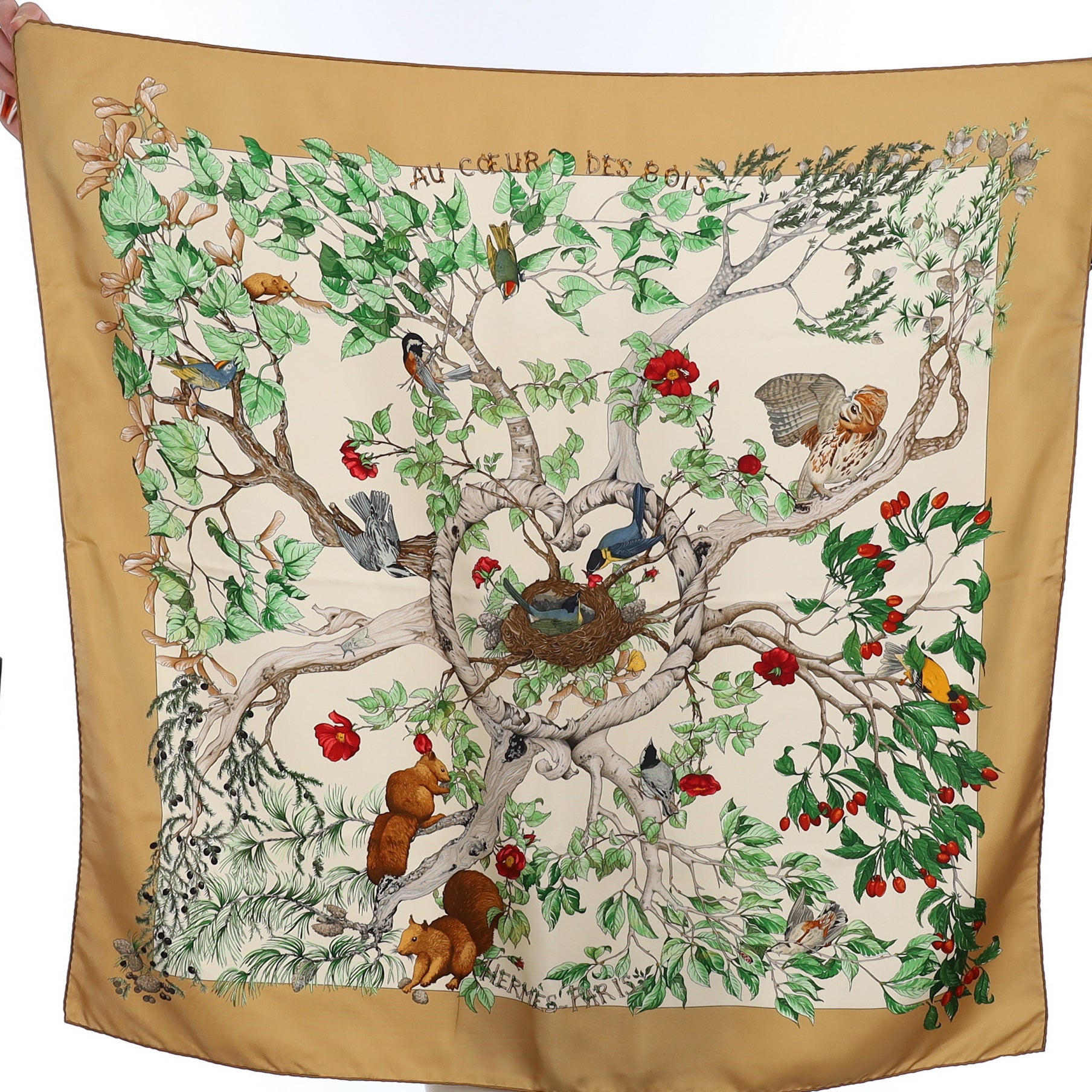 Hermès Au Coeur des Bois Silk Scarf