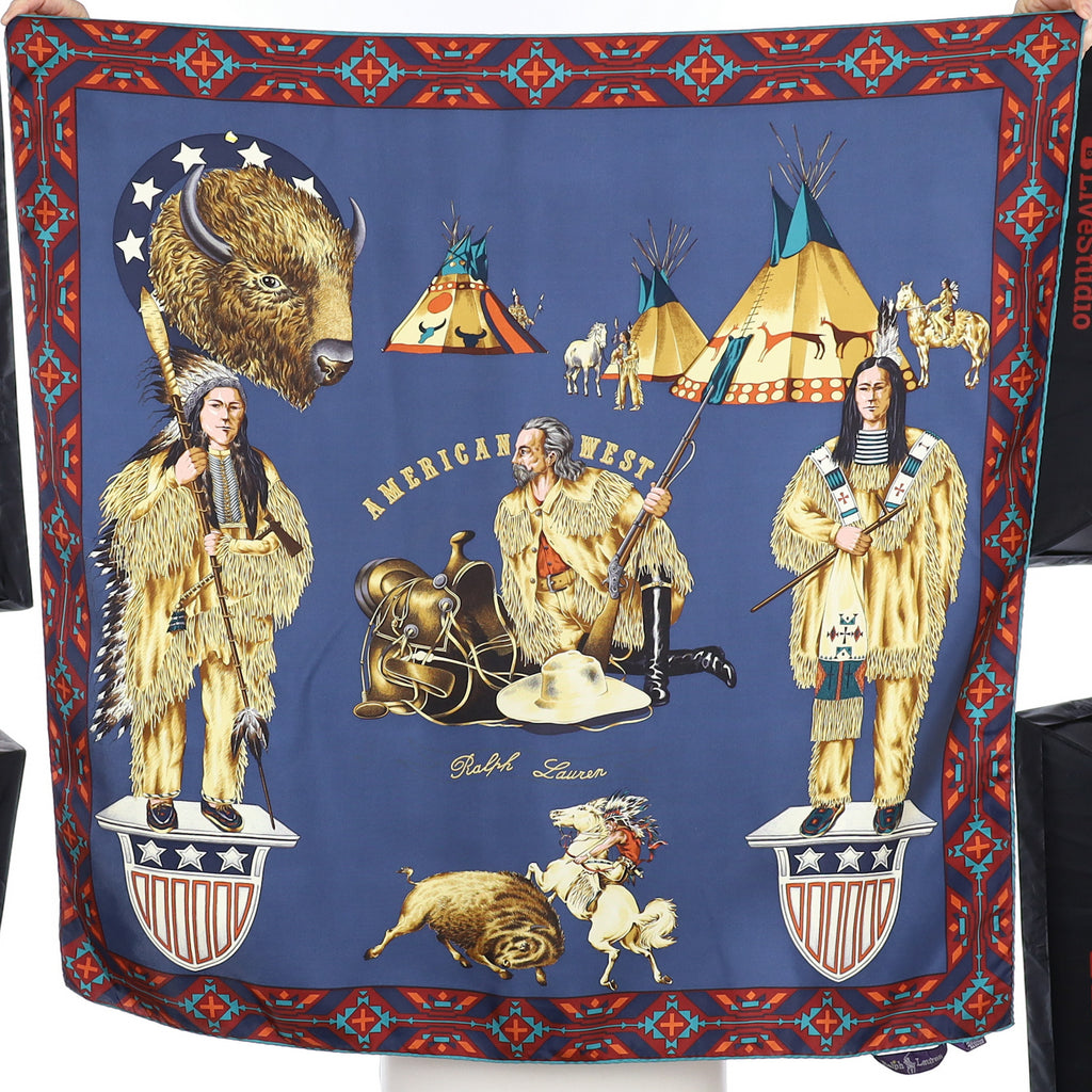 Ralph Lauren American West Designer Silk Scarf