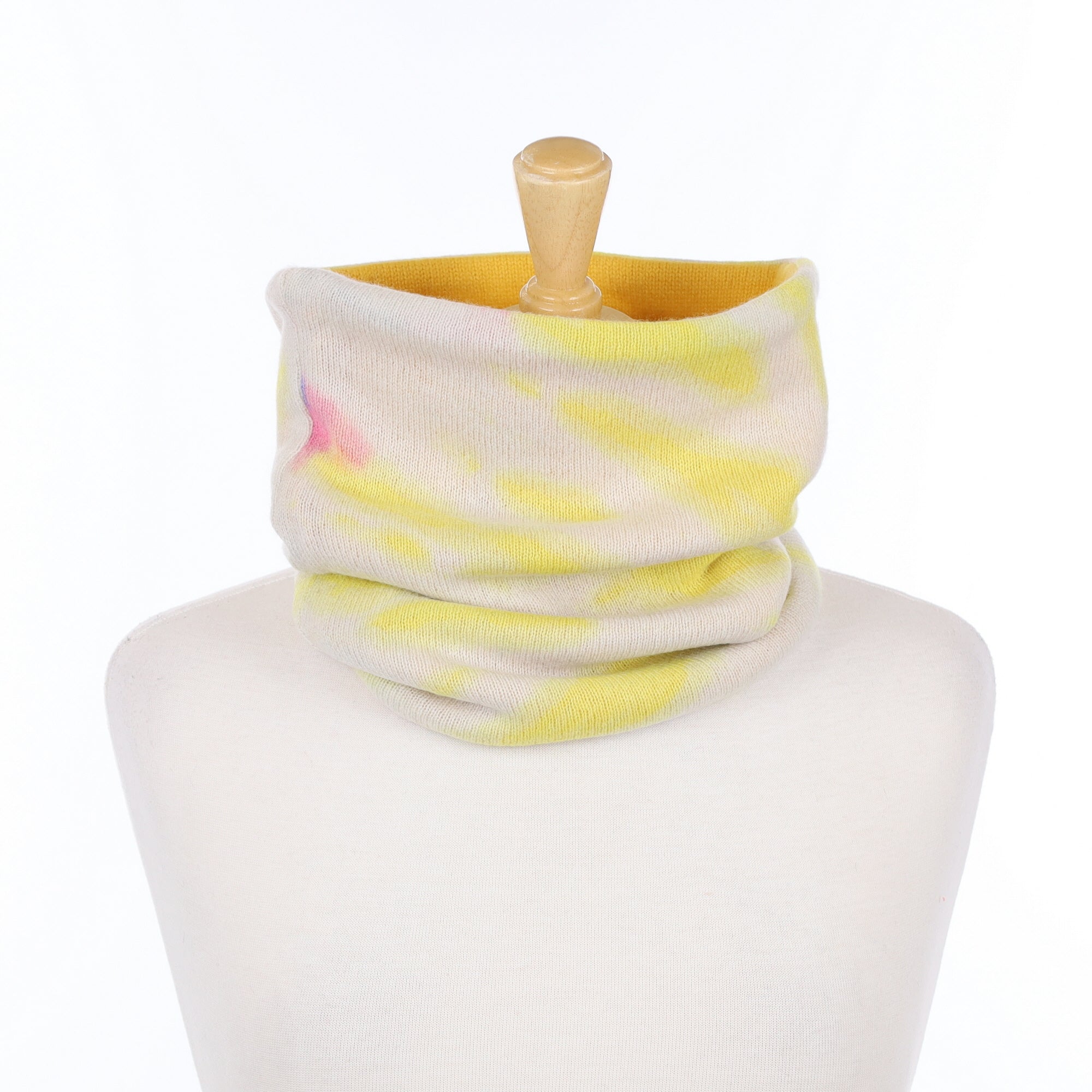 Yellow and Oatmeal Patterned Luxury Double Layered Snood