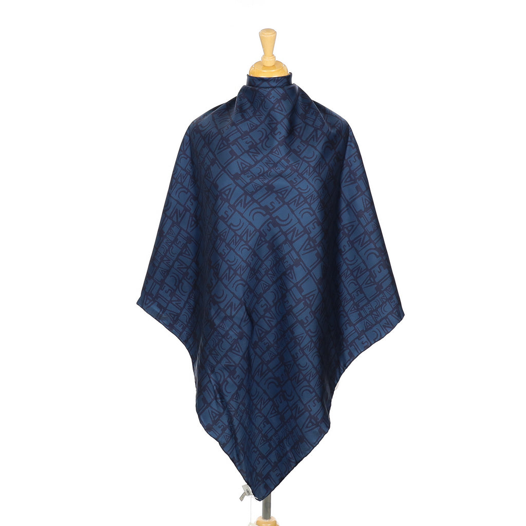 Brand New Lancel Dark Blue Designer Silk Scarf