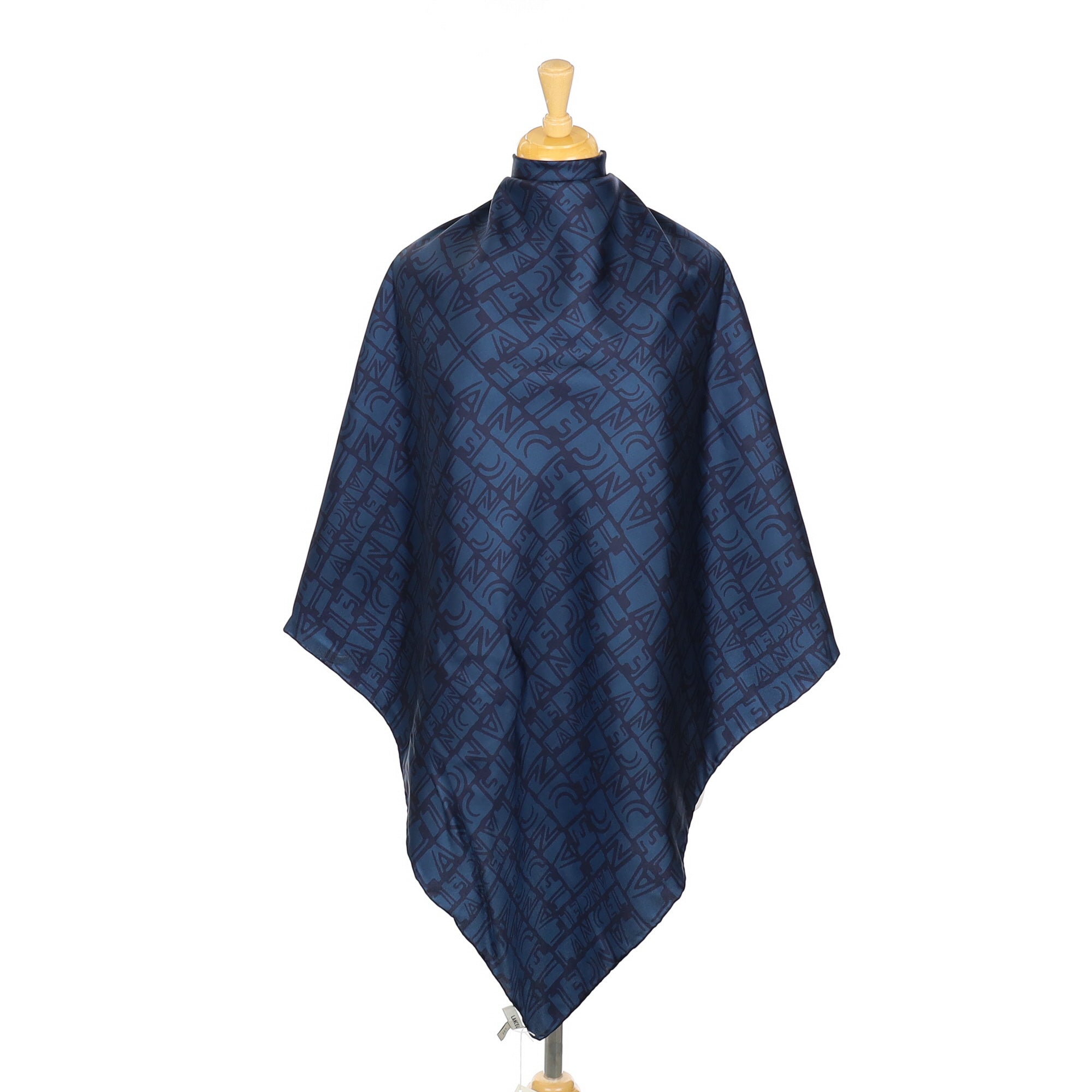 Brand New Lancel Dark Blue Designer Silk Scarf
