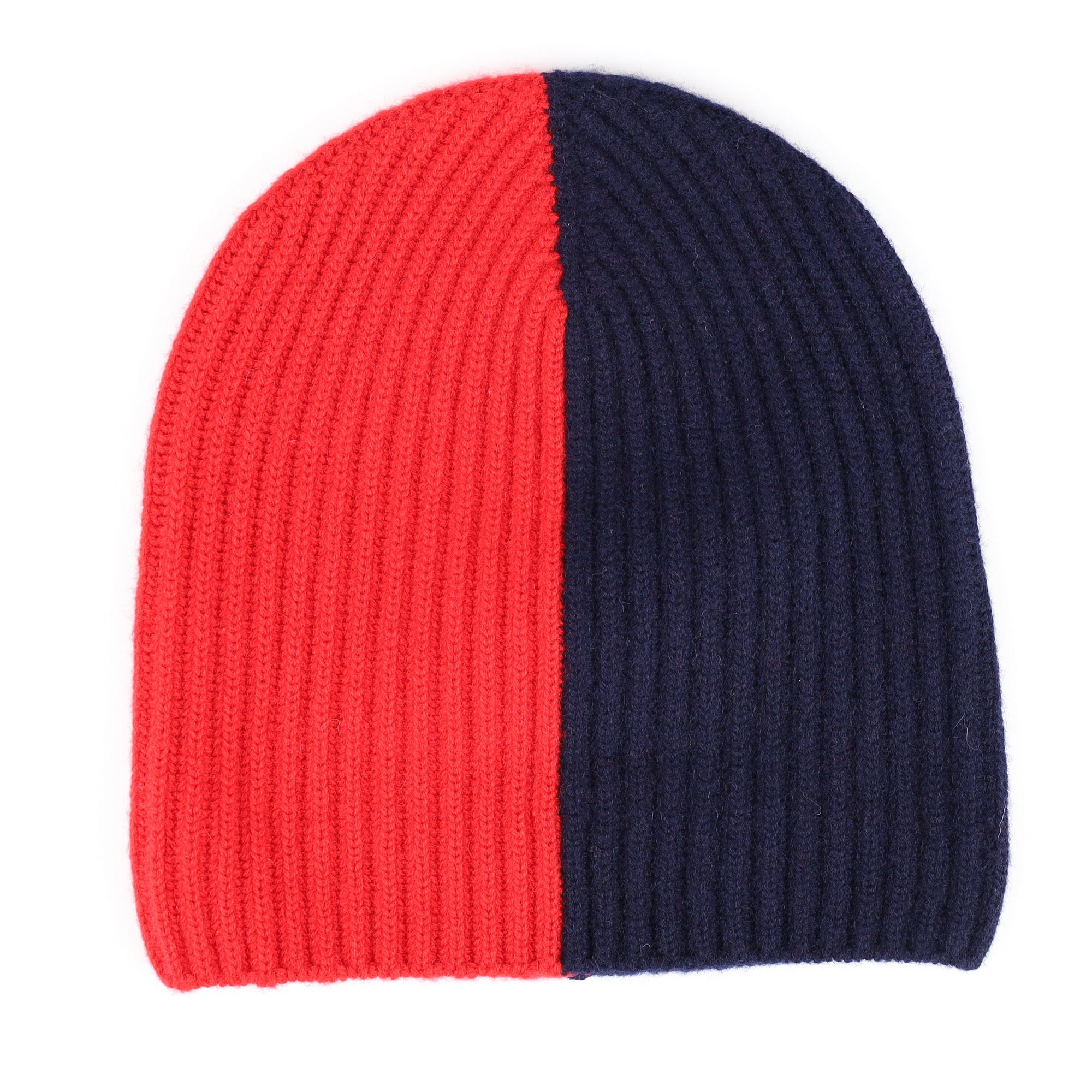 Begg & Co Scottish Navy and Red Luxury Chunky Cashmere Beanie Hat