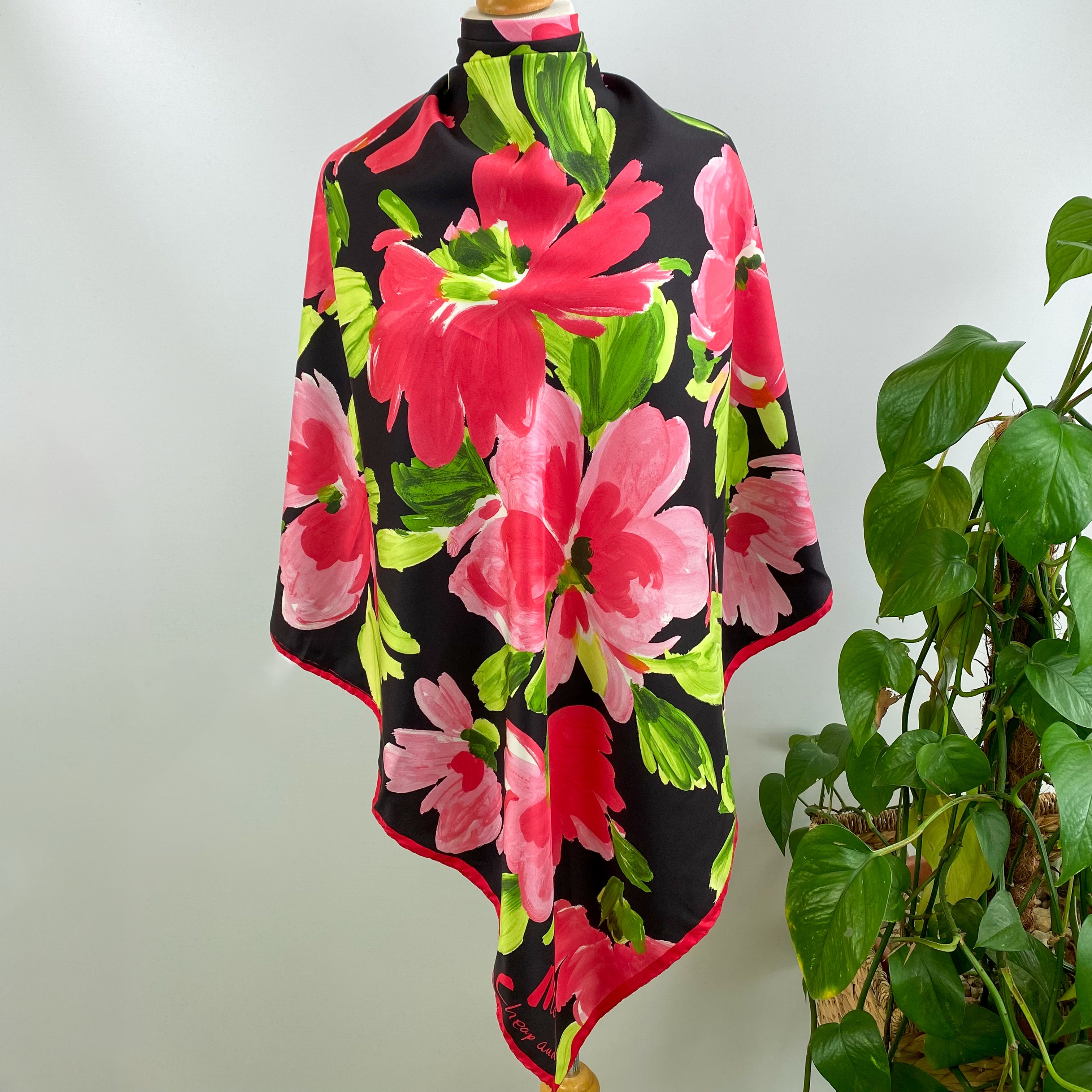 Immaculate Moschino Bright Floral Silk Scarf