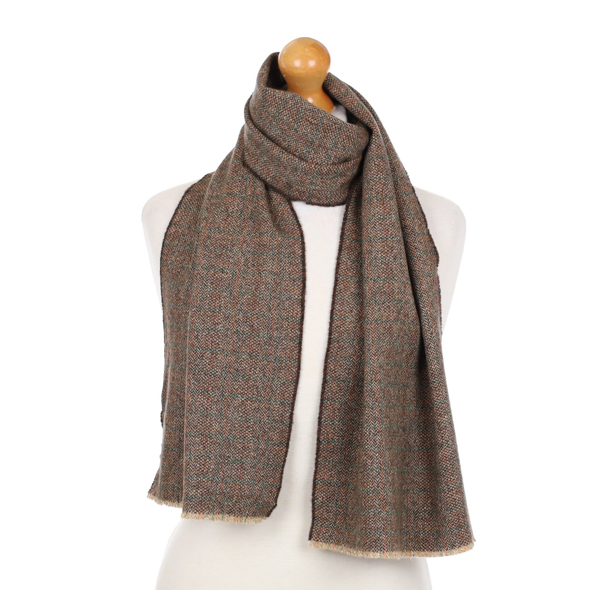 Scottish Brown Marl Cashmere Woven Scarf