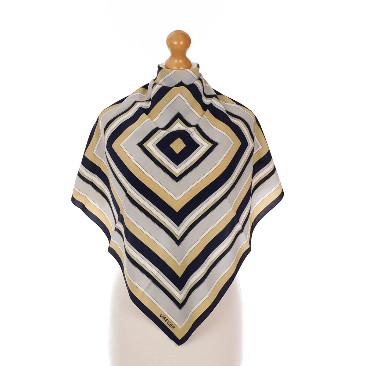 Jaeger Striped Vintage Silk Scarf