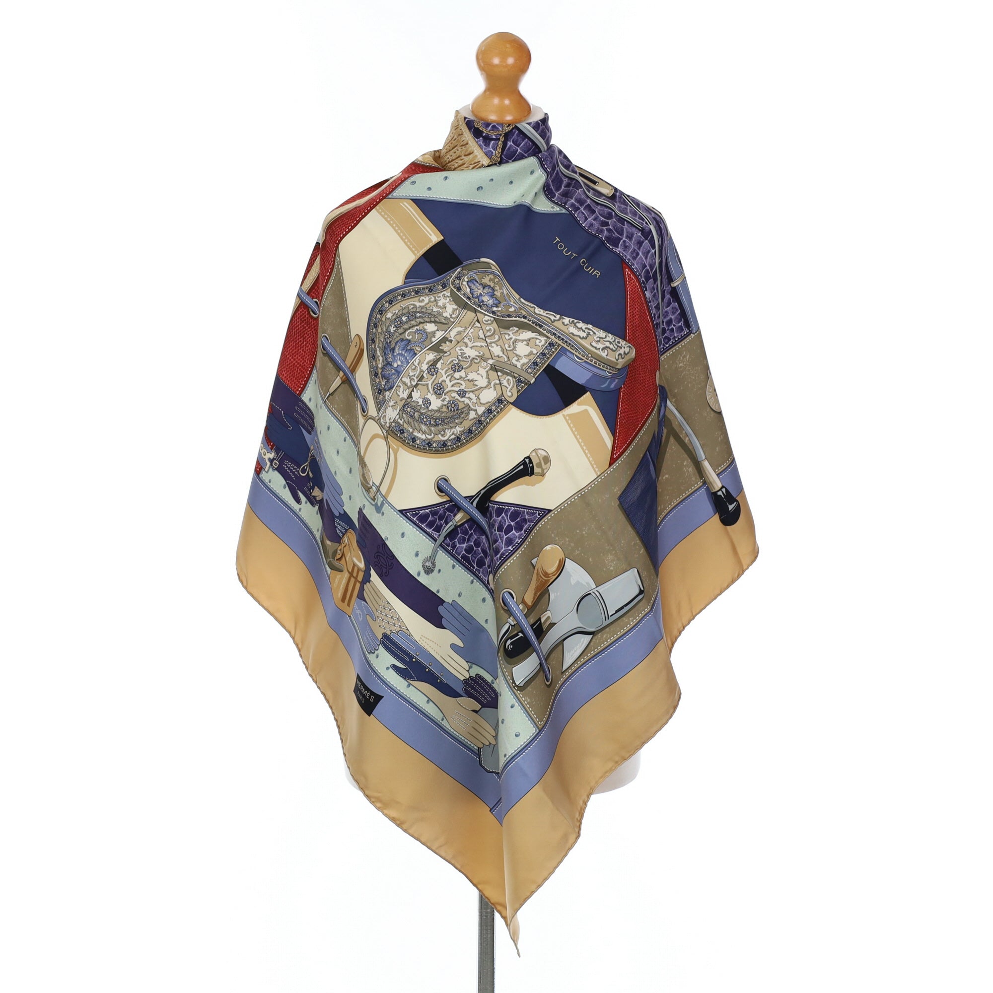 Immaculate Hermès Tout Cuir Silk Scarf