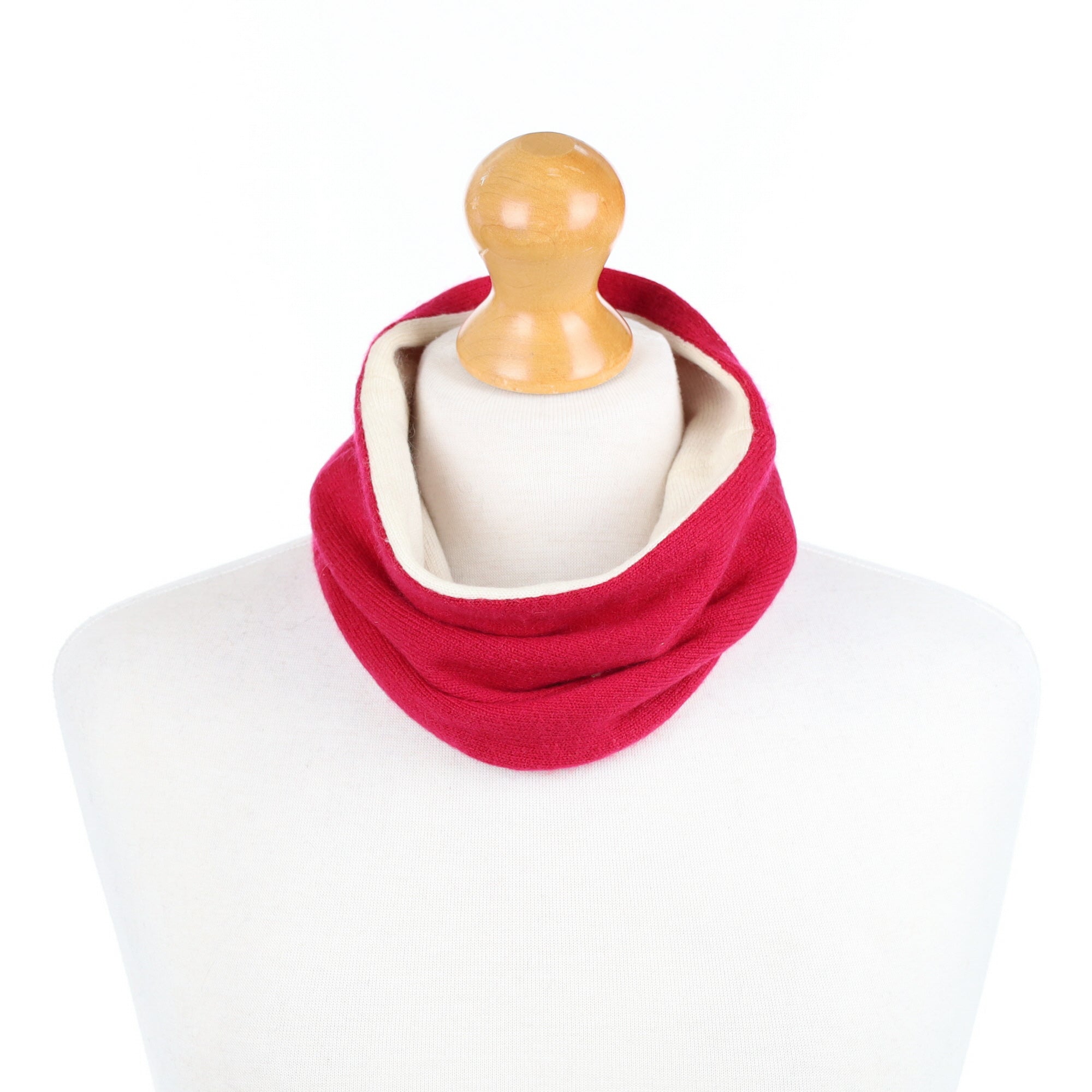 Cherry Pink and Cream Neck Warmer
