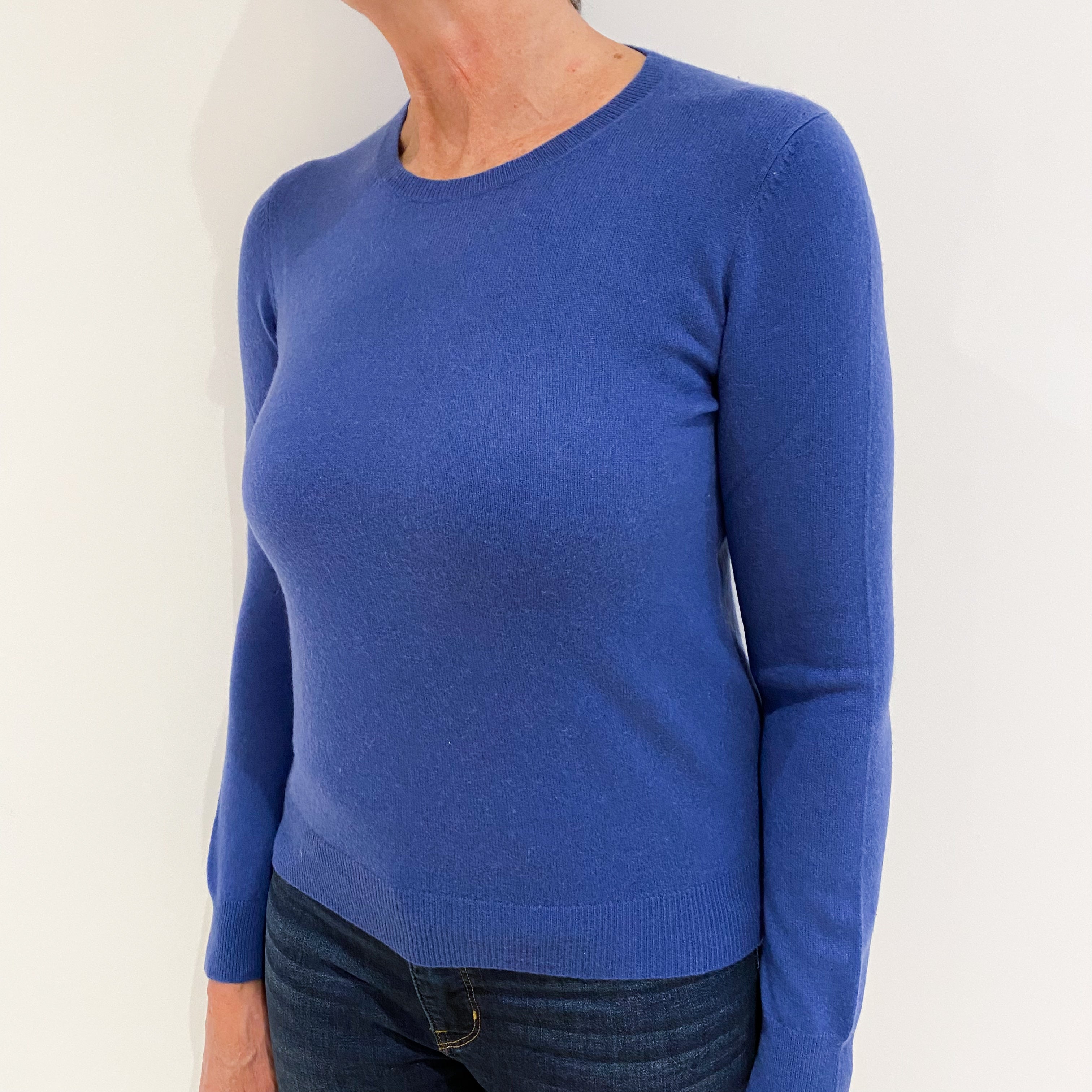 Air Force Blue Cashmere Crew Neck Jumper Medium
