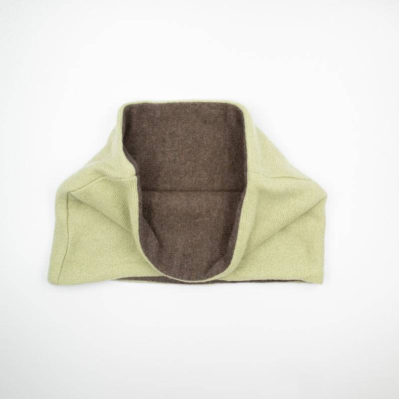 Pickle Green and Donkey Brown Neck Warmer