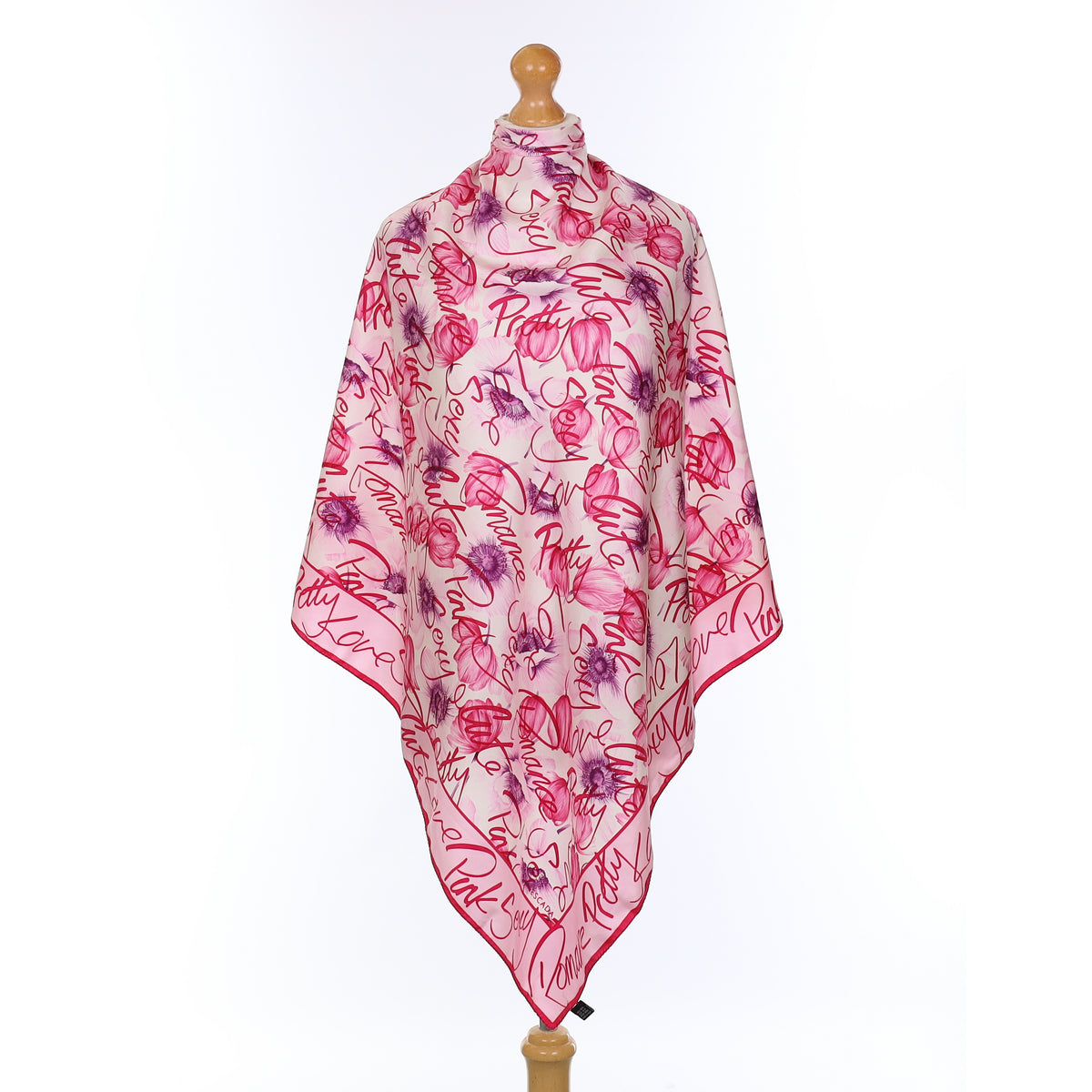 Escada Pink Floral Silk Scarf