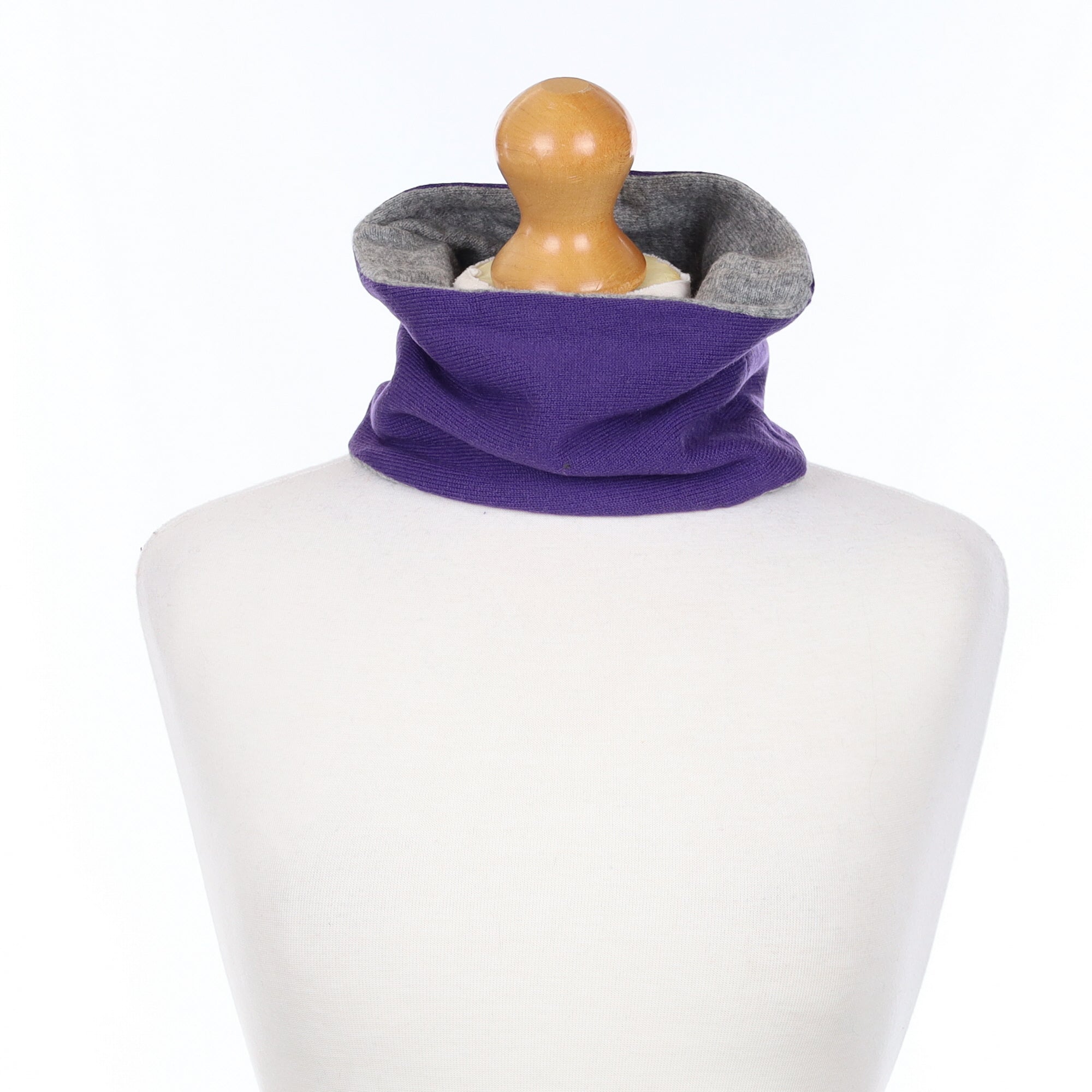 Purple and Smoke Grey Neck Warmer