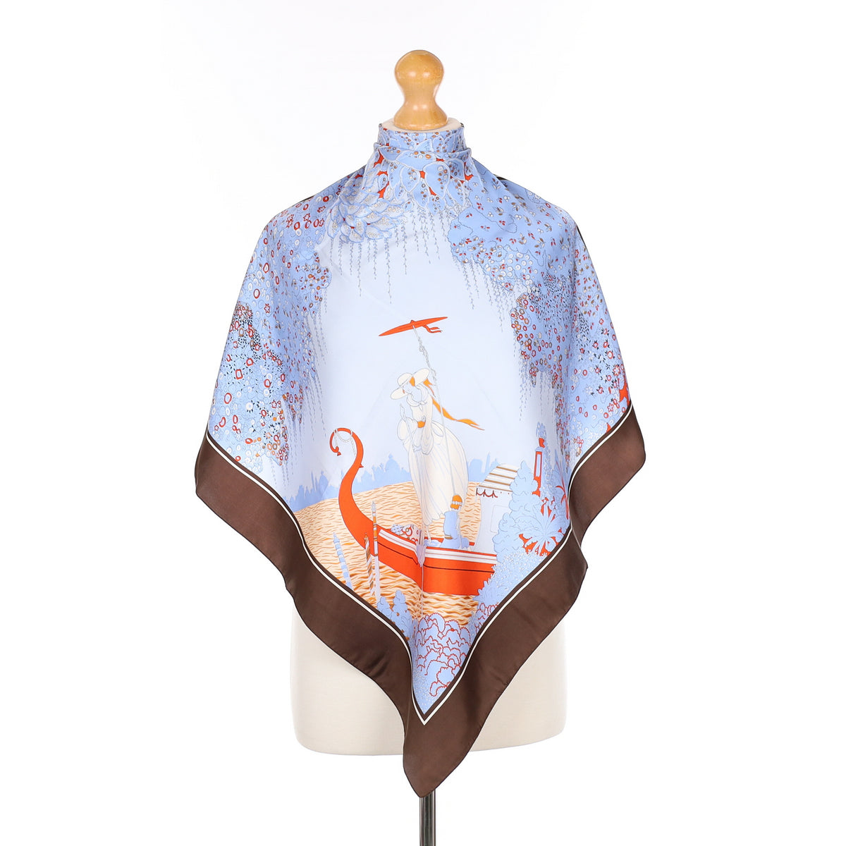 Boating Scene Silk Scarf