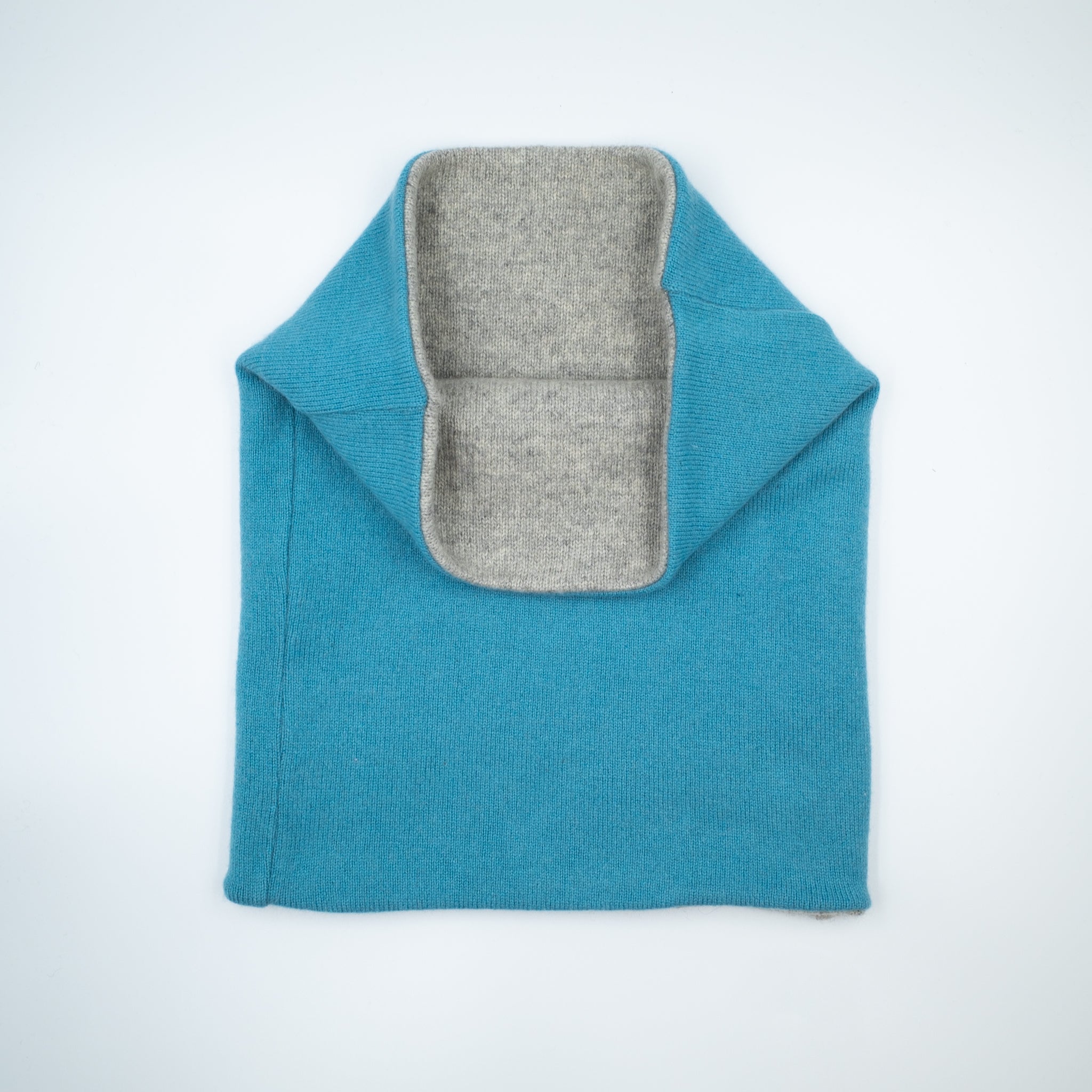Sea Blue and Grey Luxury Double Layered Snood