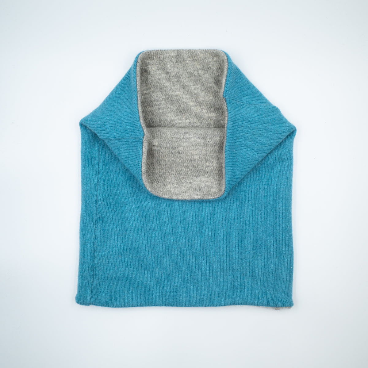 Sea Blue and Grey Luxury Double Layered Snood