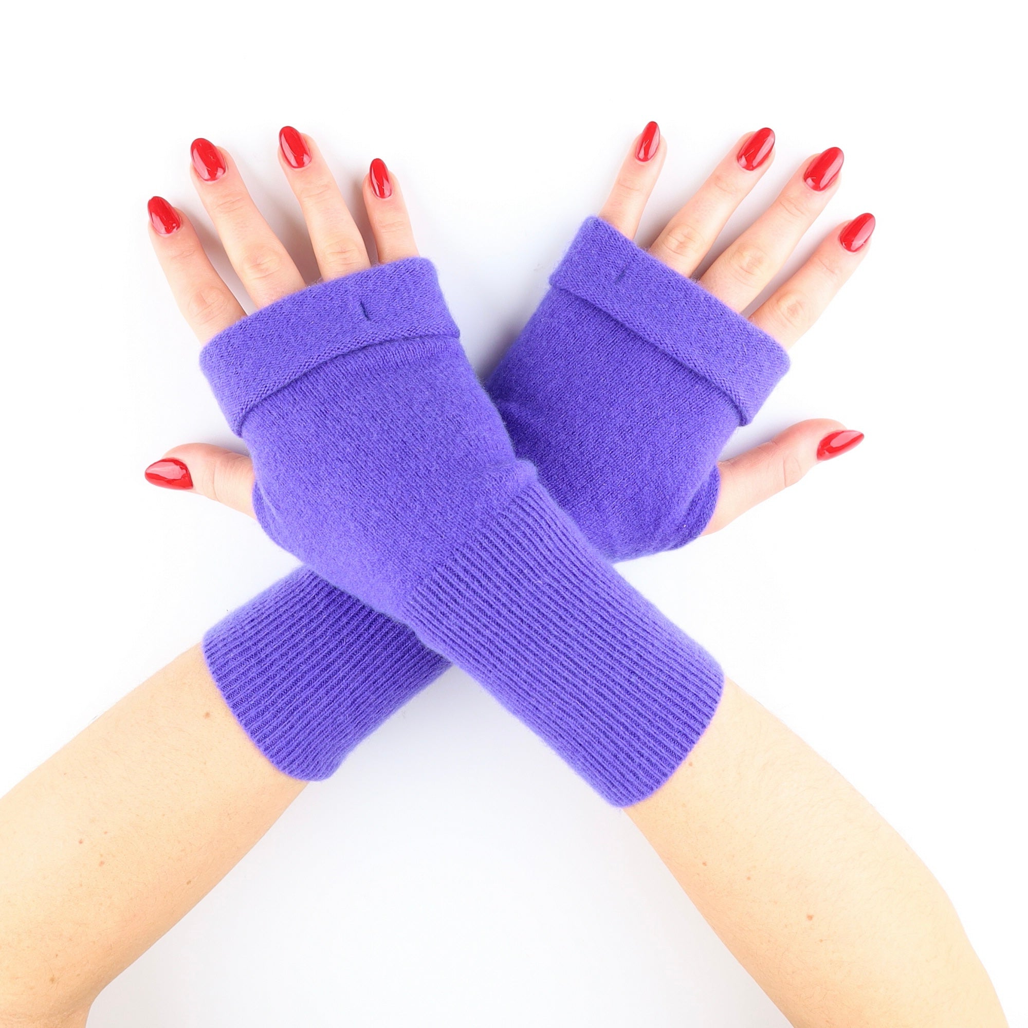 Indigo Purple Fingerless Gloves