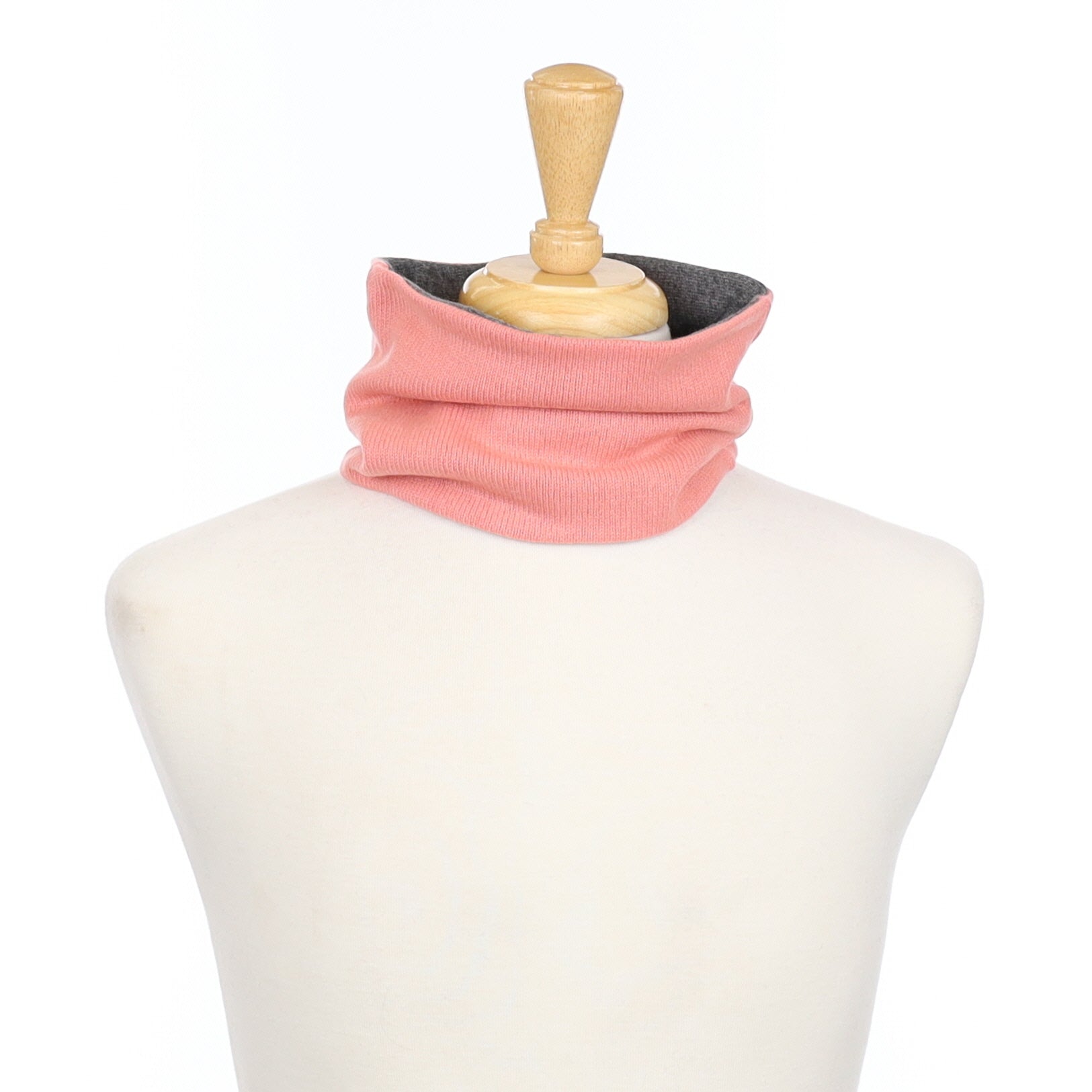 Pale Coral and Slate Grey Neck Warmer