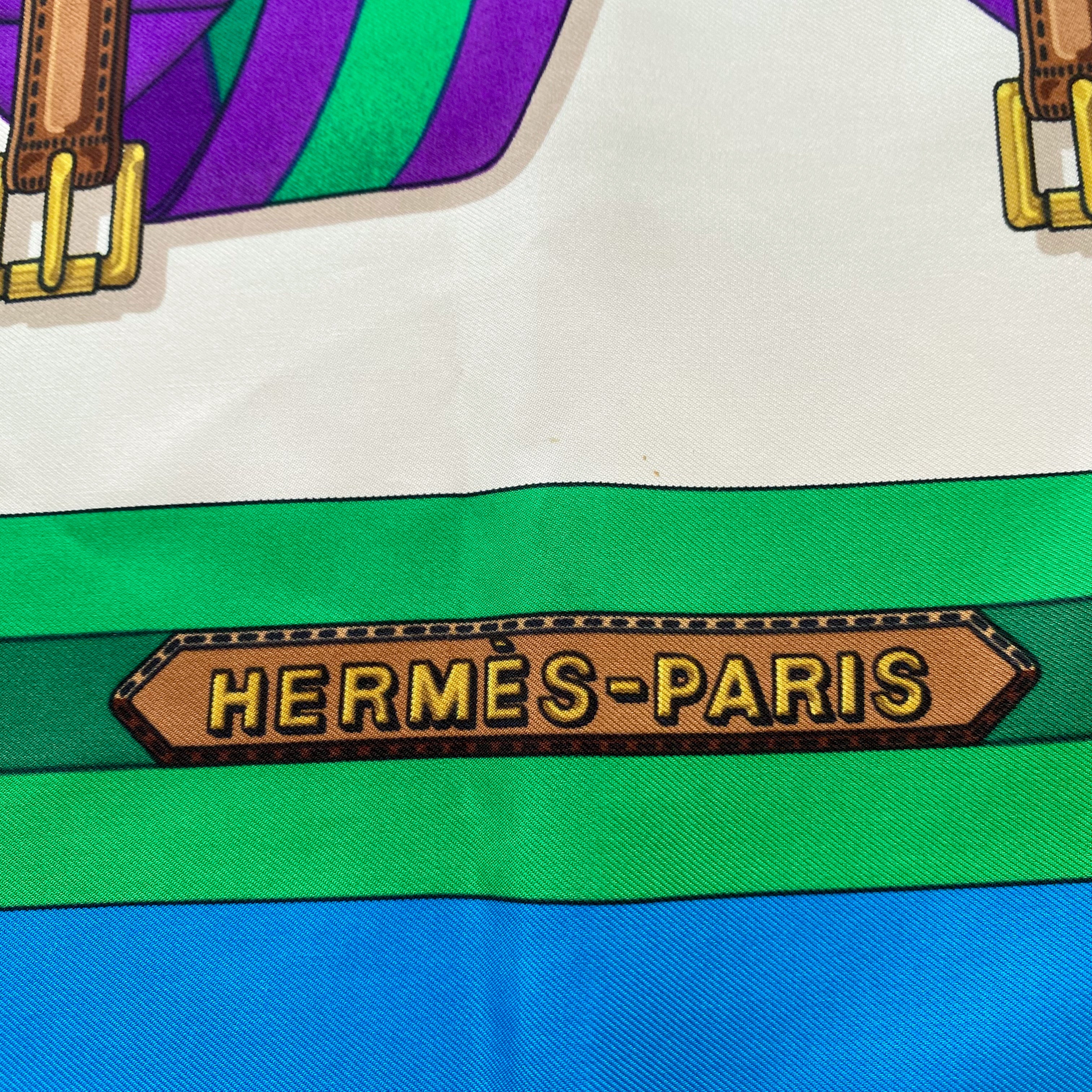 Boxed Hermès Sangles Silk Scarf