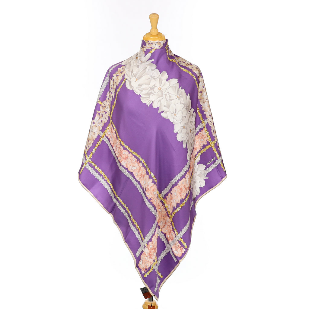 Brand New Missoni Mauve Floral Silk Scarf