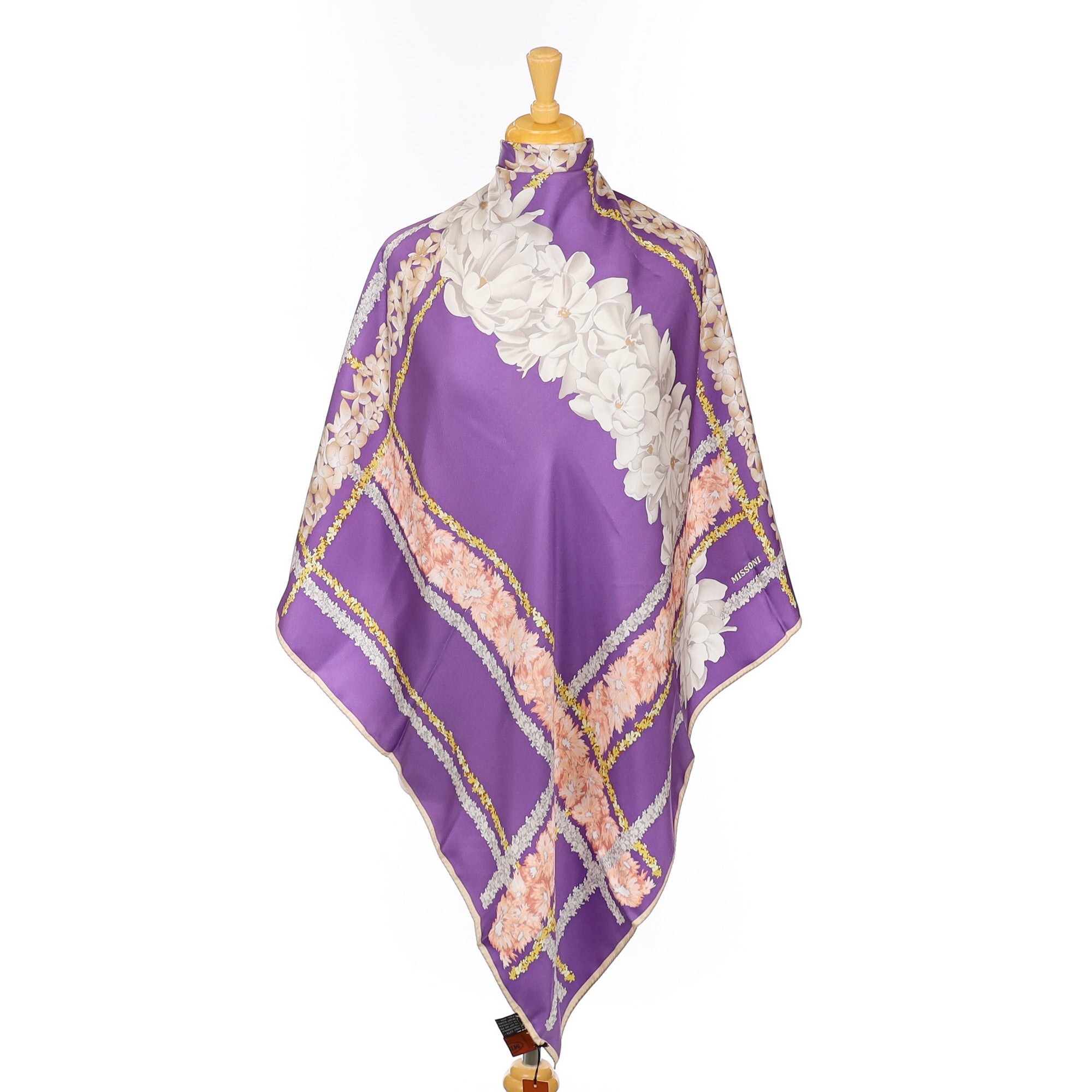 Brand New Missoni Mauve Floral Silk Scarf
