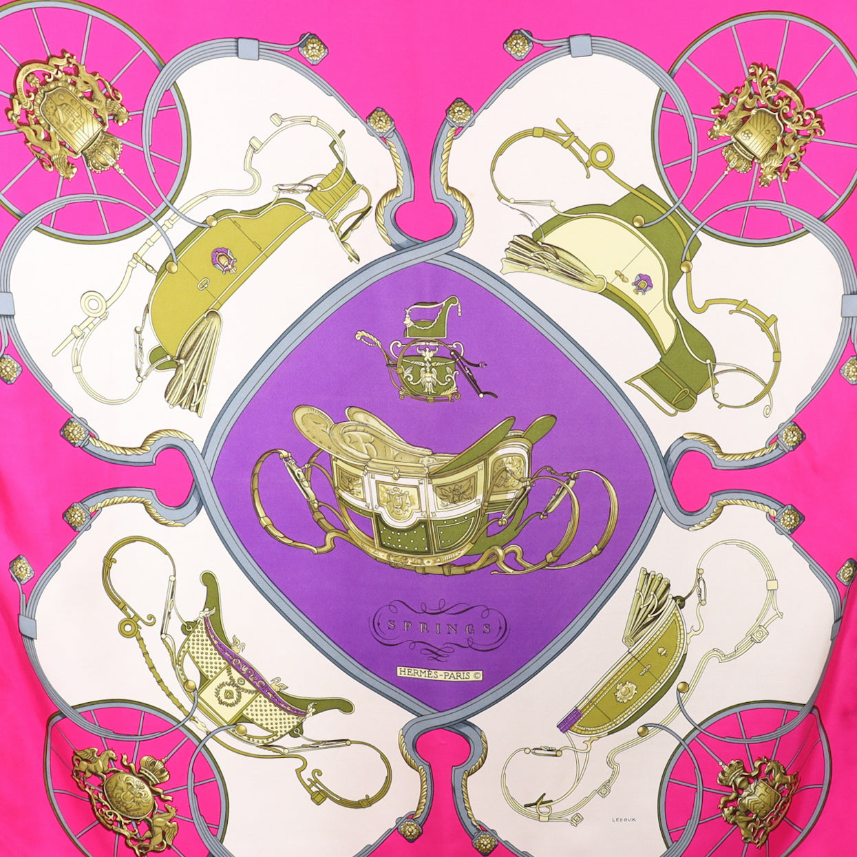 Hermès Springs Vintage Silk Scarf