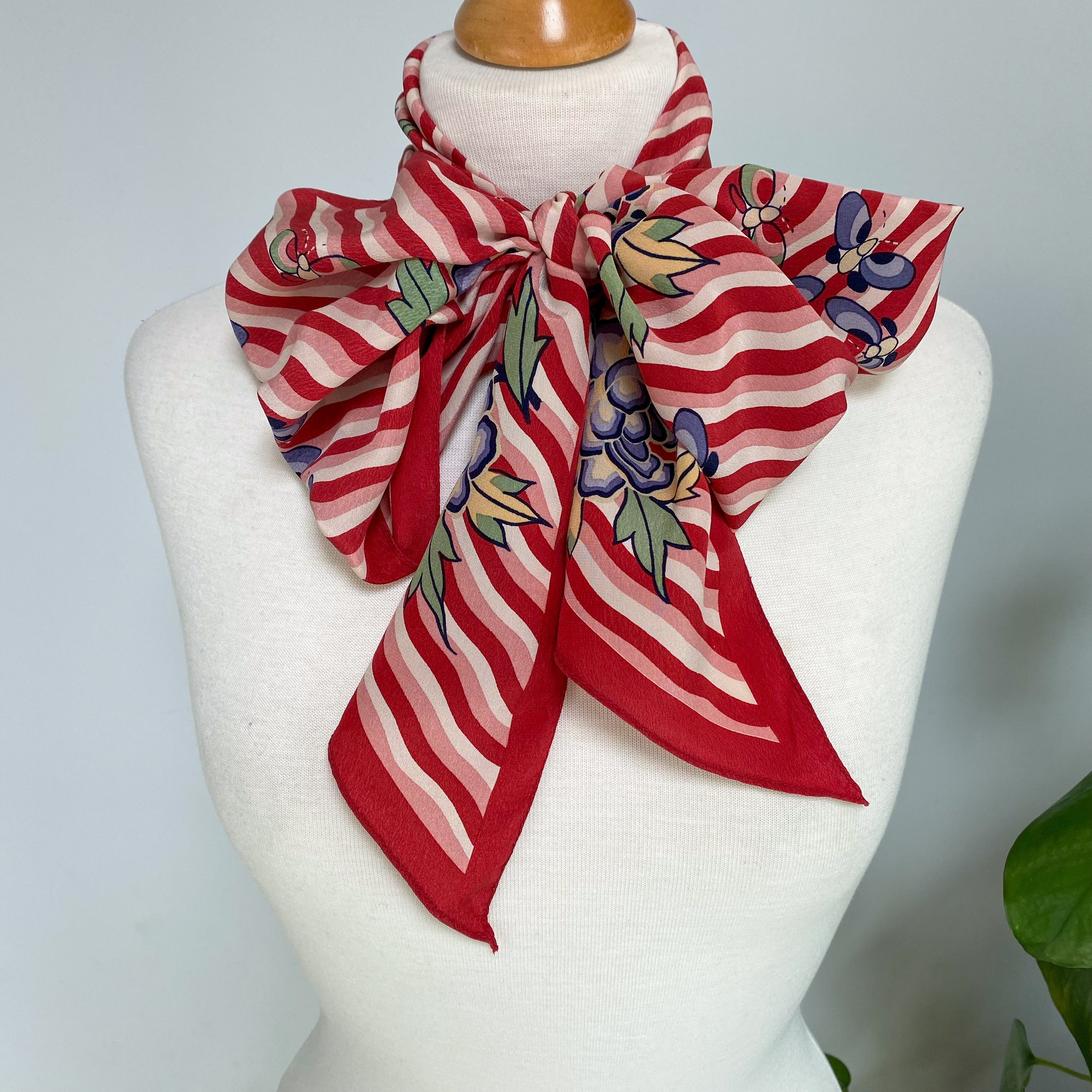 1970s Liberty Pussy Bow Silk Scarf