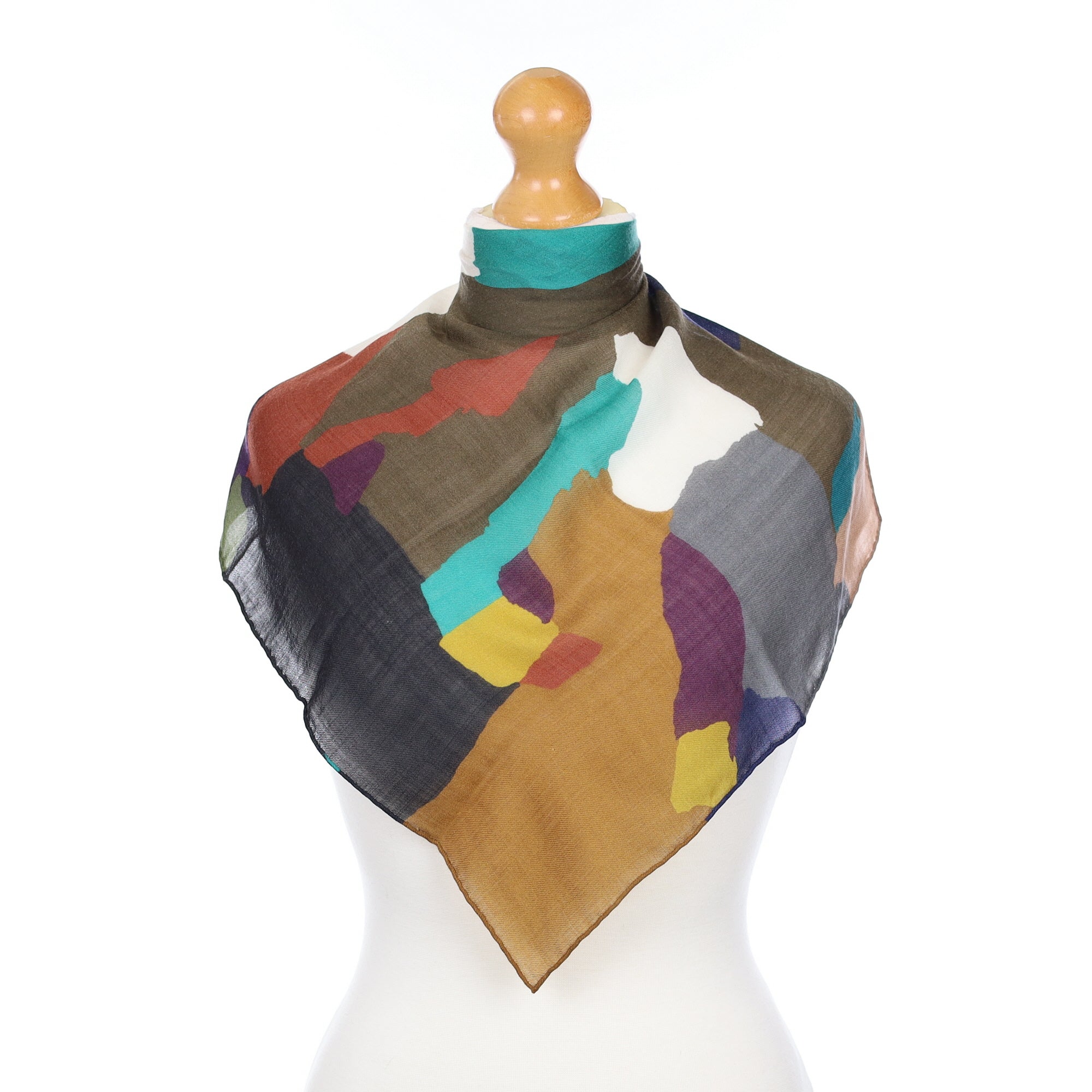 Begg & Co Coloured Camo Print Hanover Square Cashmere Scarf
