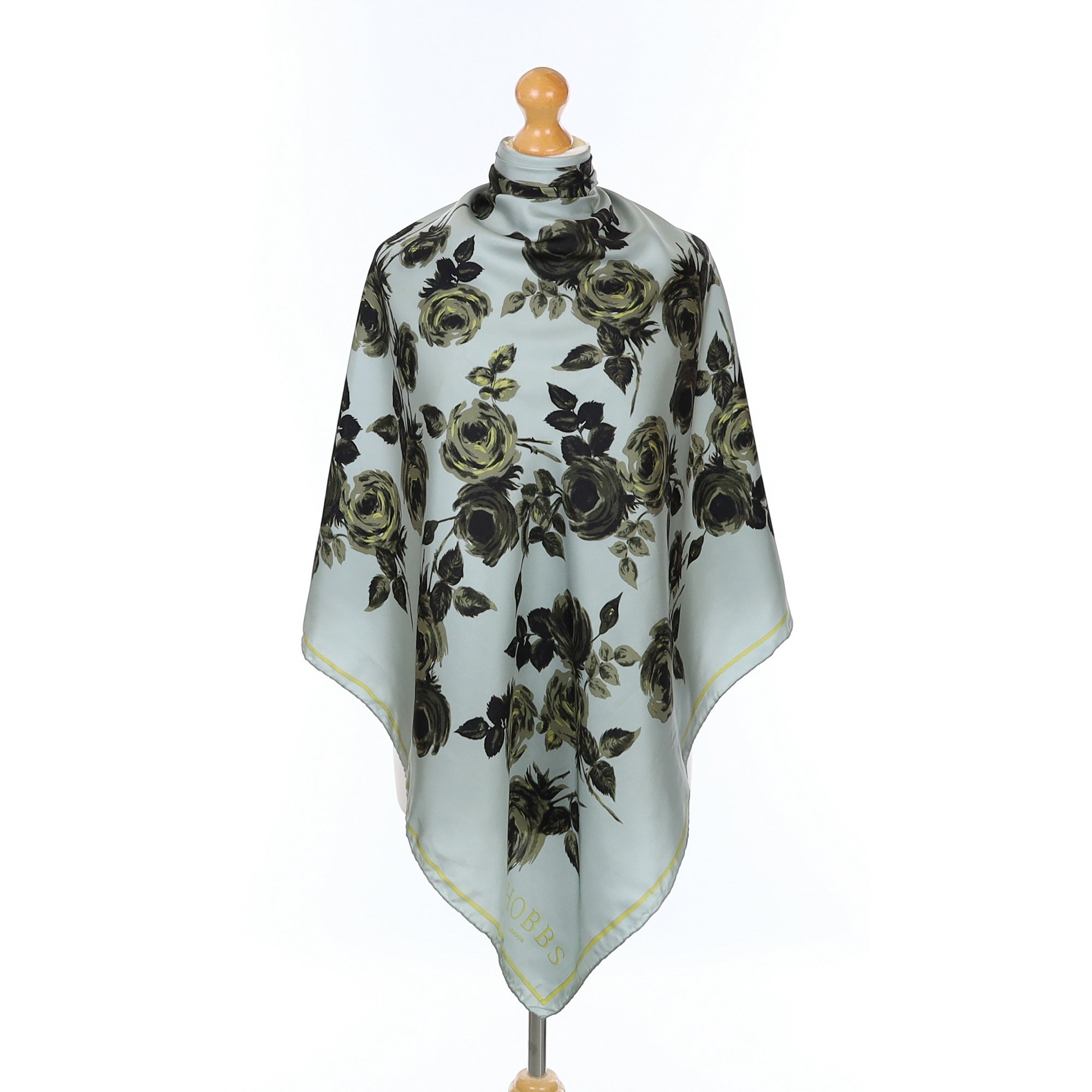 Hobbs Green Floral Silk Scarf