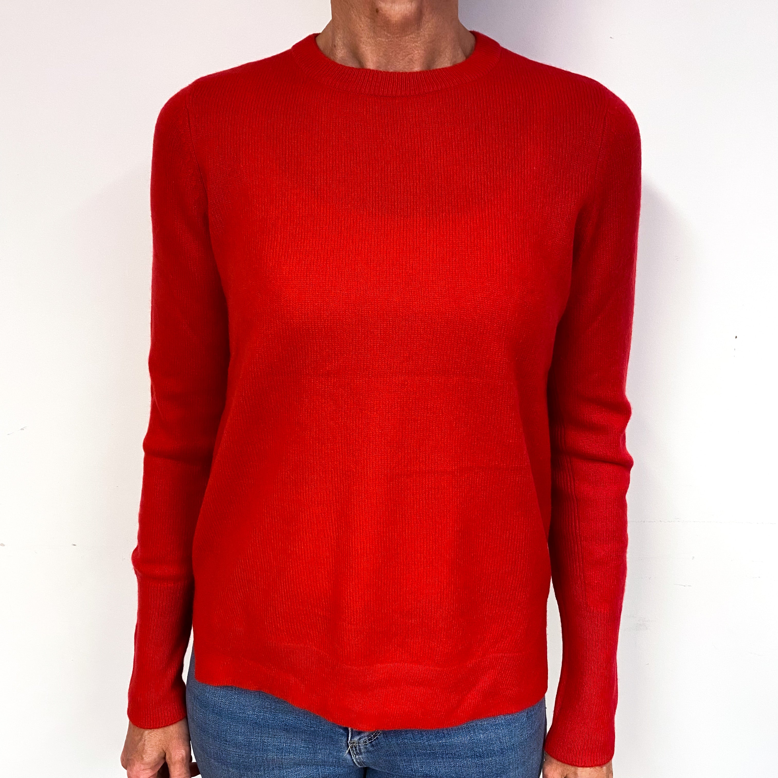 Scarlet Red Cashmere Crew Neck Jumper Medium