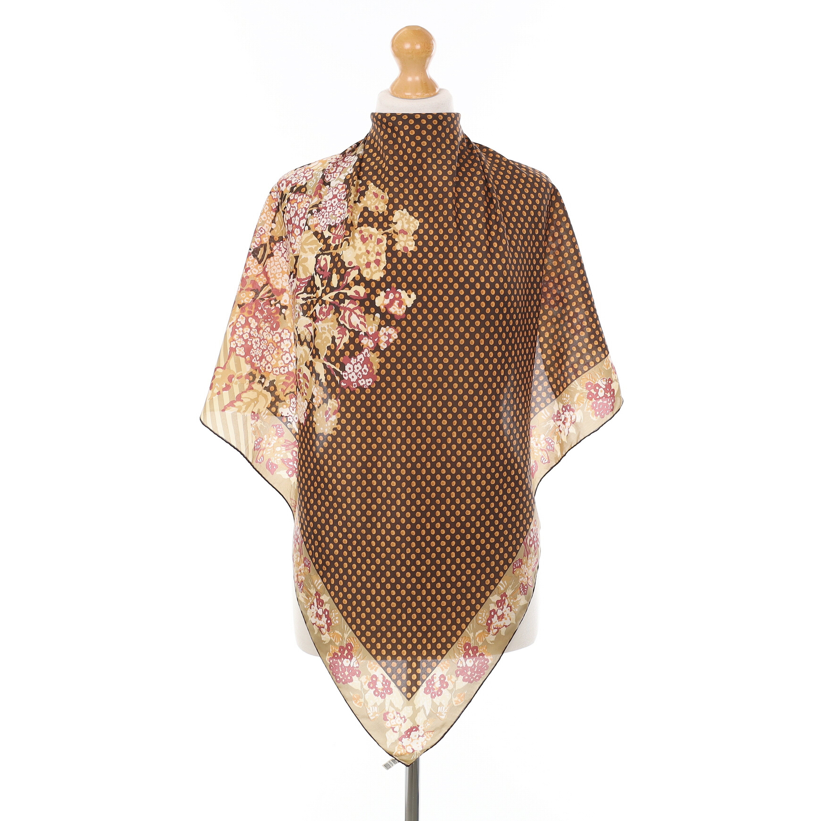 Nina Ricci Floral Patterned Vintage Silk Scarf