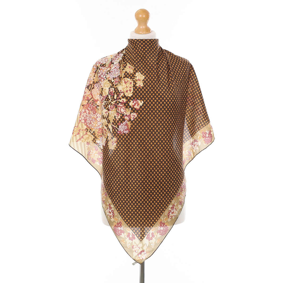 Nina Ricci Floral Patterned Vintage Silk Scarf