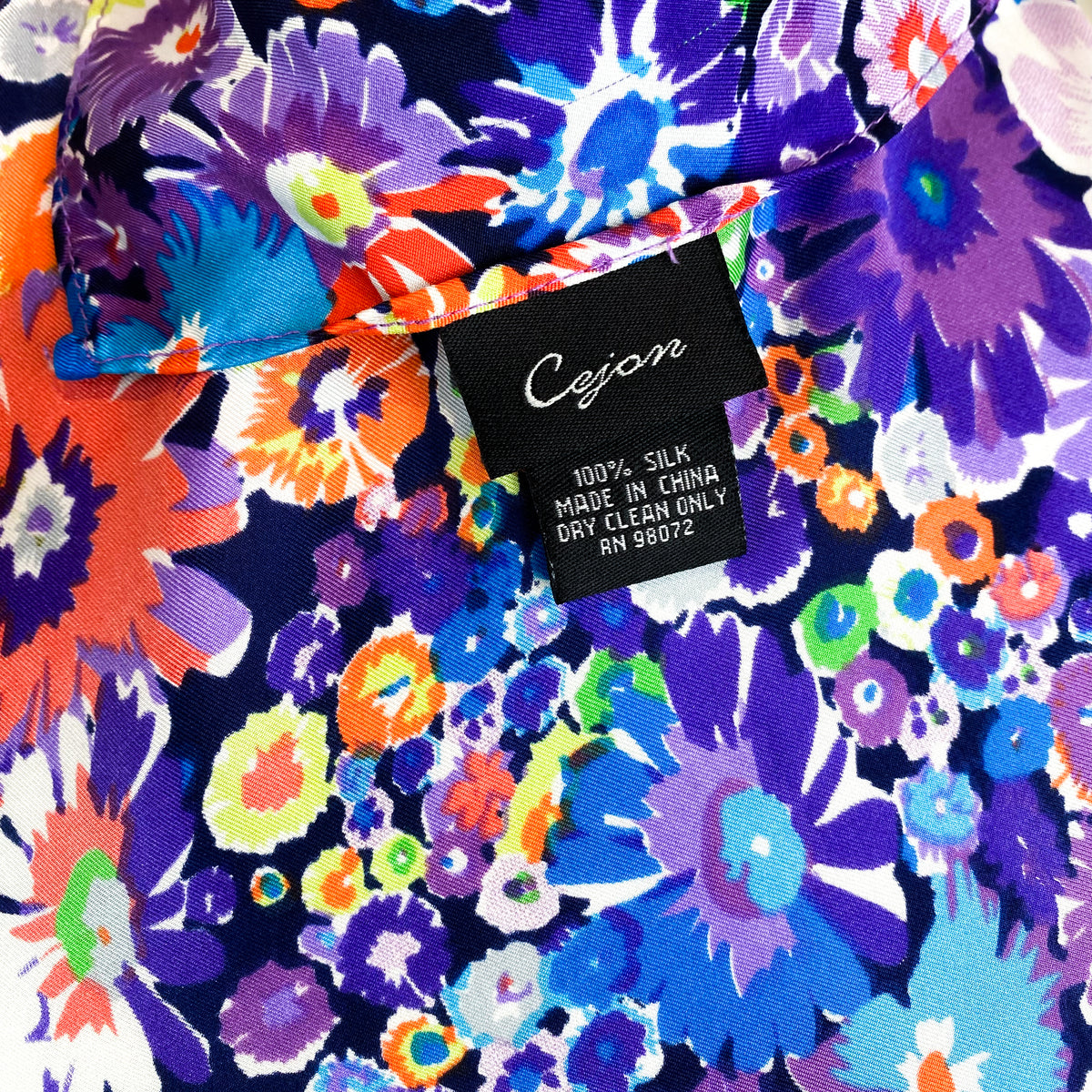 Large Vivid Floral Silk Scarf