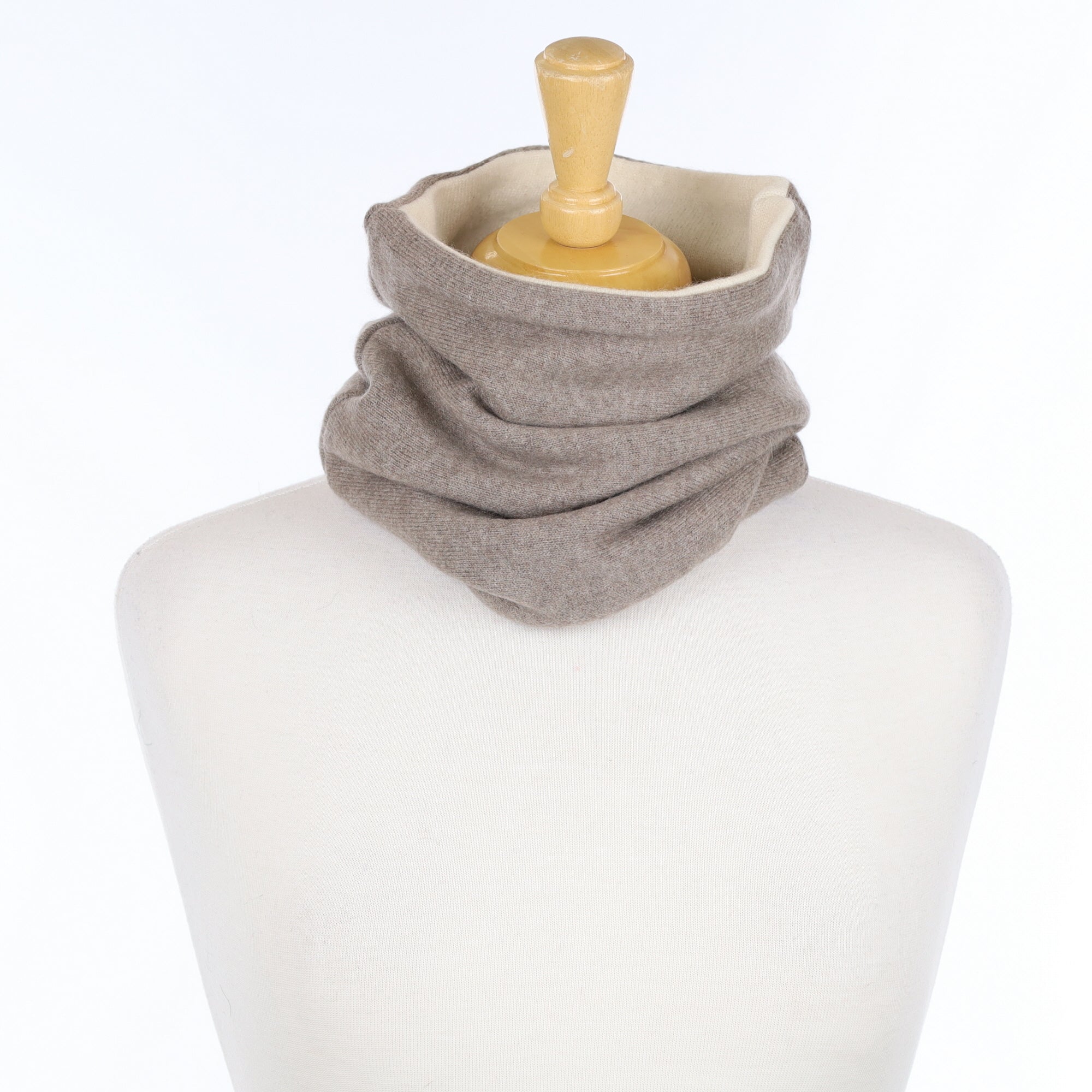 Men’s Mink Brown and Oatmeal Luxury Double Layered Snood