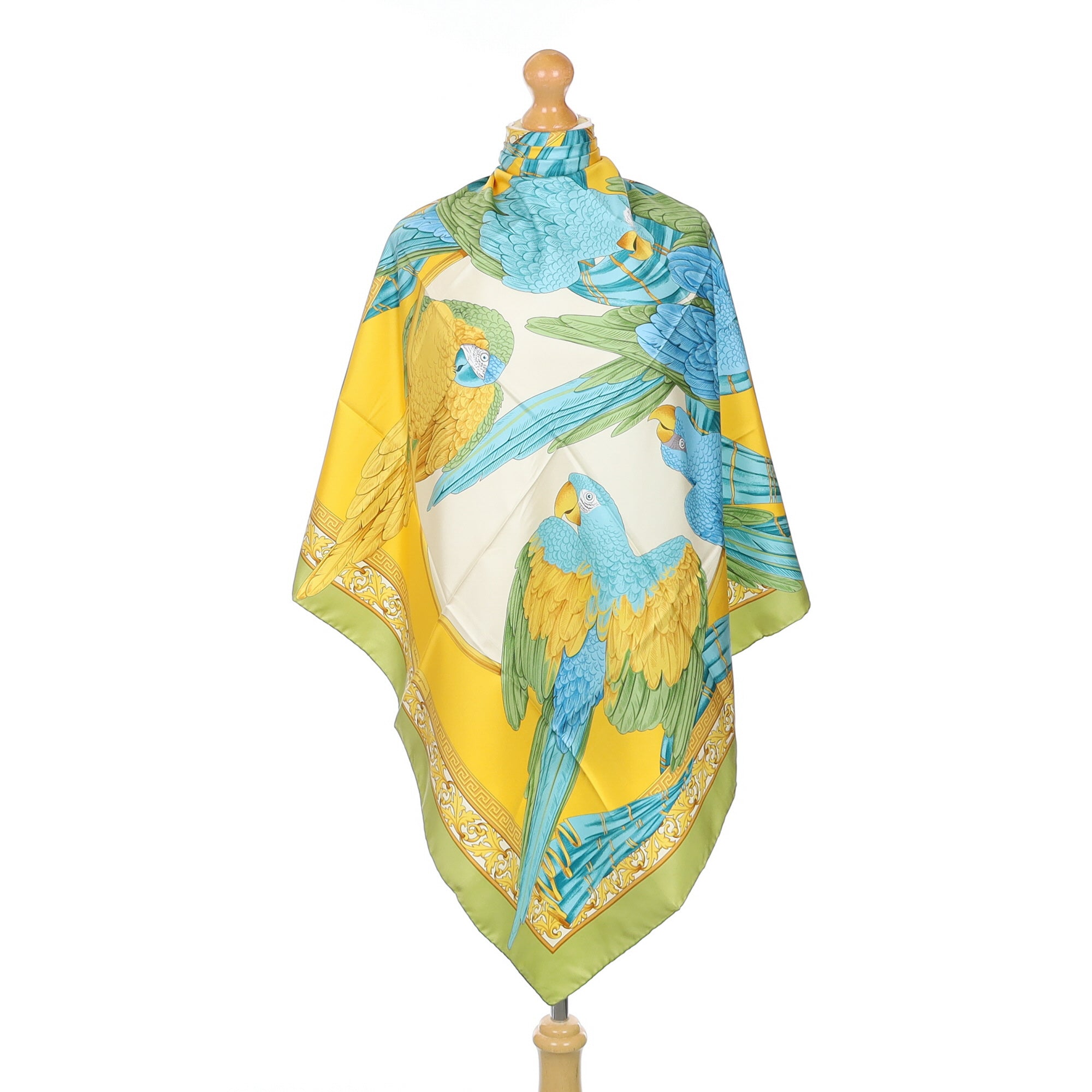 Brand New Boxed Salvatore Ferragamo Parrot Silk Scarf