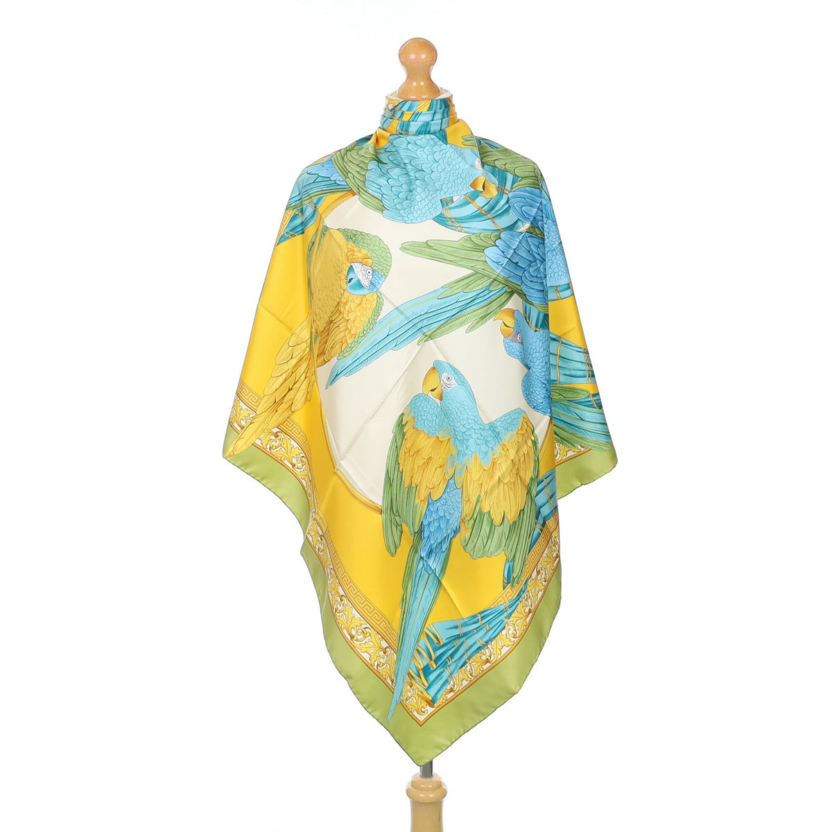 Brand New Boxed Salvatore Ferragamo Parrot Silk Scarf
