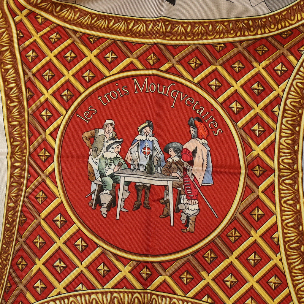 Pristine Hermès Les Trois Moufqvetaires Silk Scarf Rare