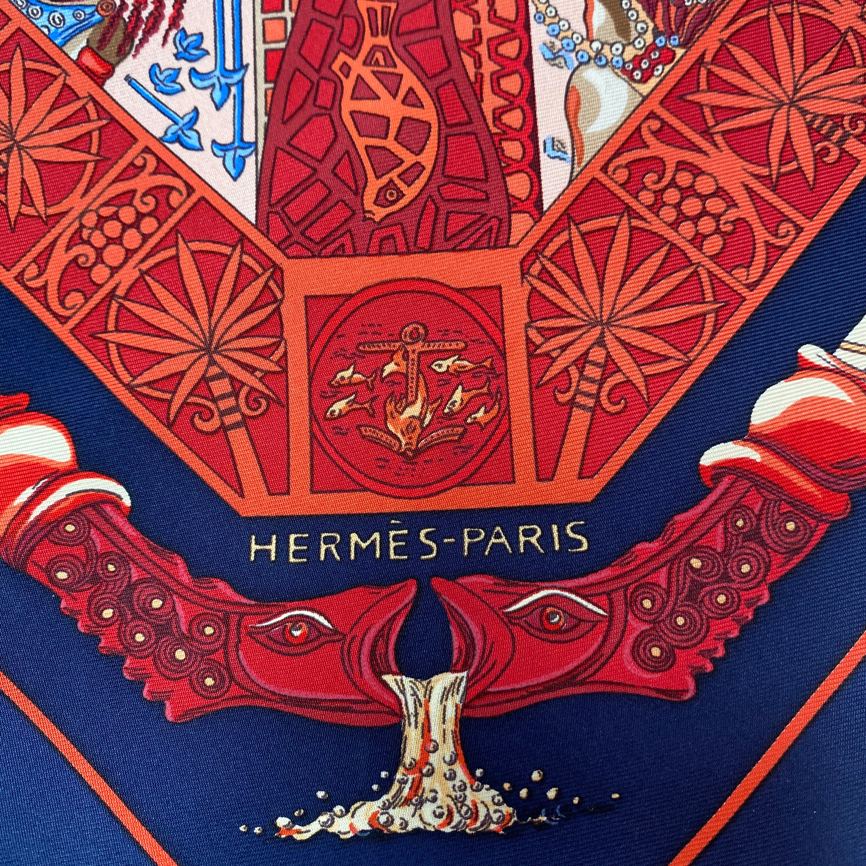 Boxed Hermes Mare Nostrum Designer Silk Scarf