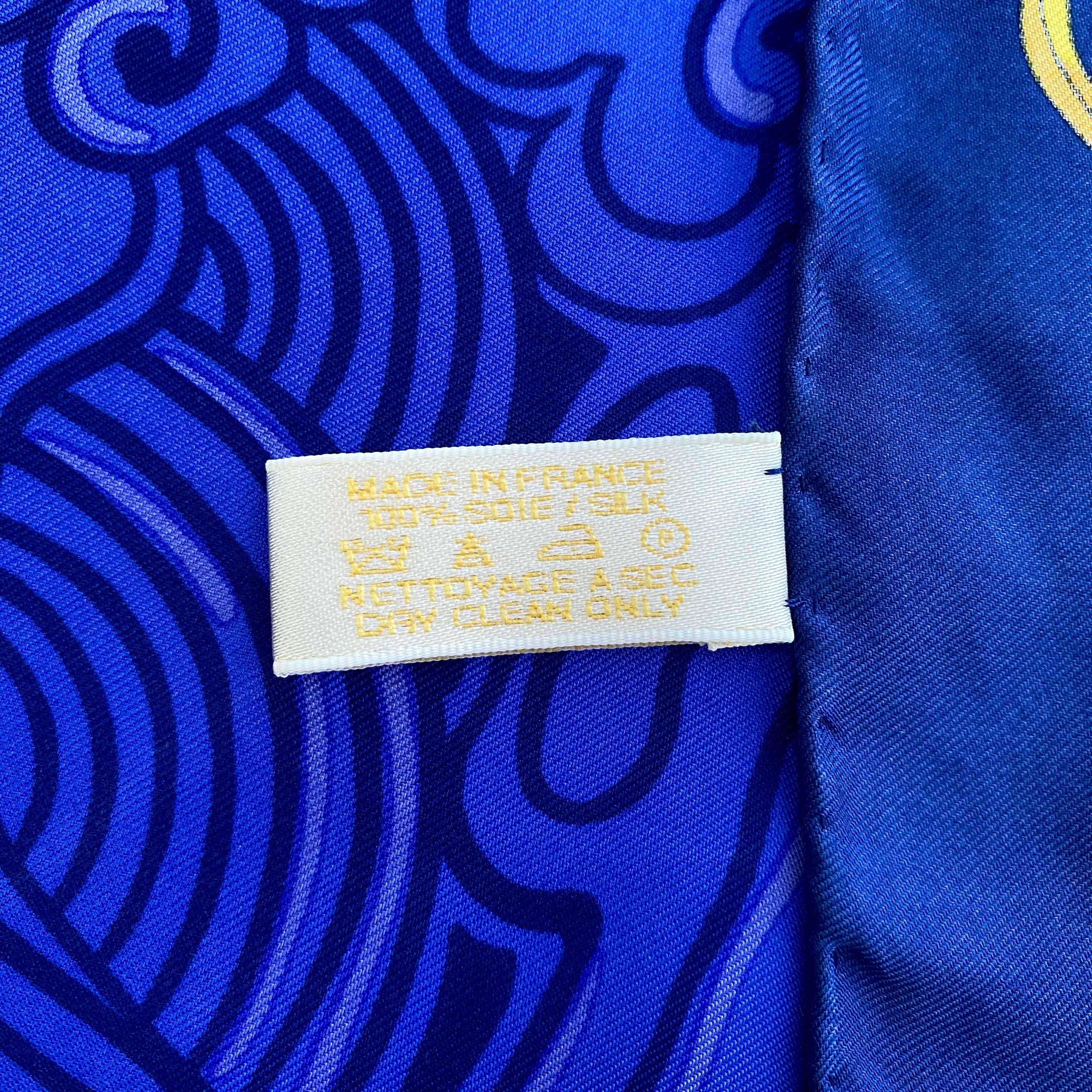 Cartier Blue Dragon Designer Silk Scarf