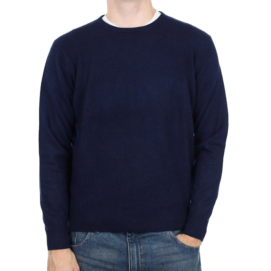 Men’s Navy Cashmere Crew Neck Jumper Large
