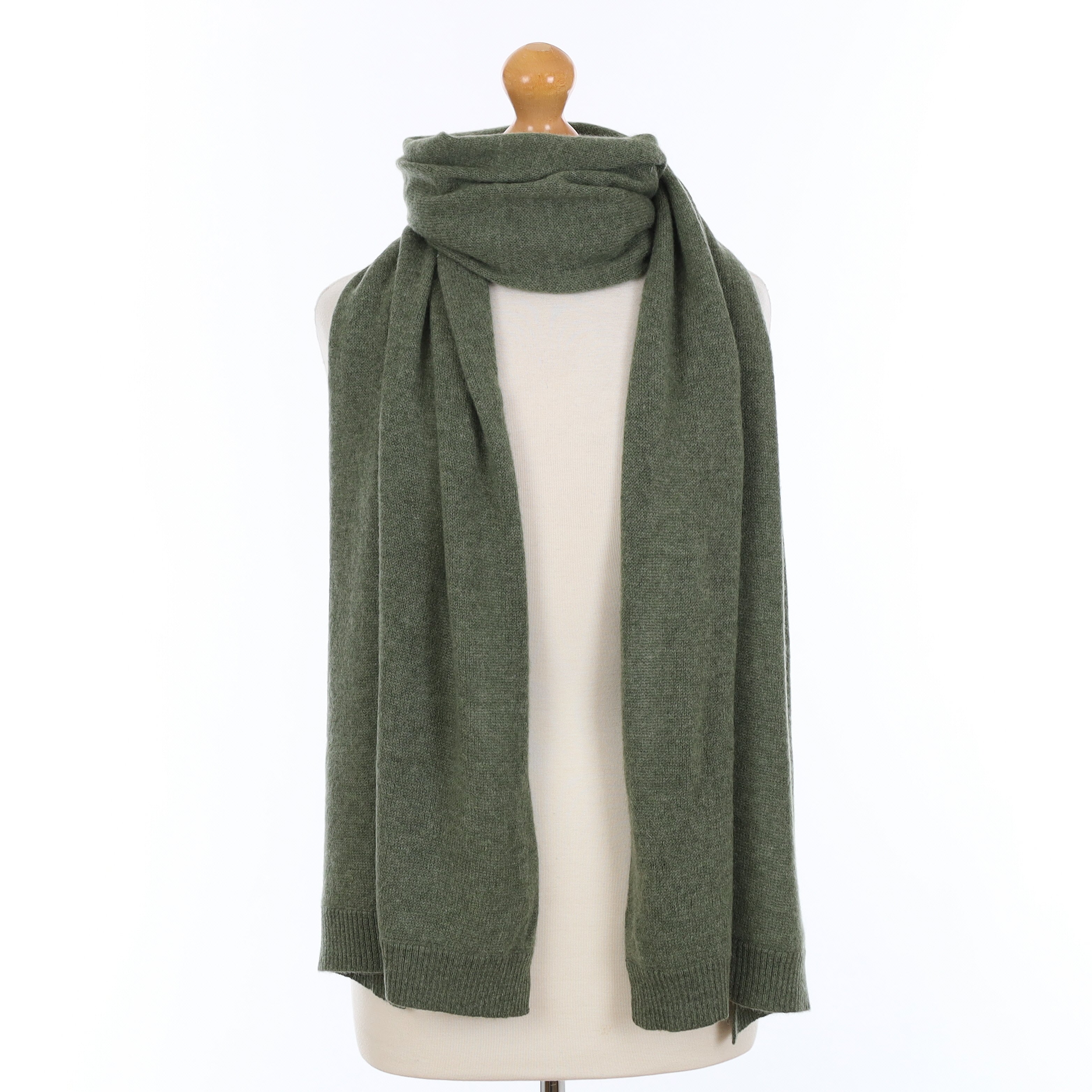 Khaki Green Cashmere Wrap