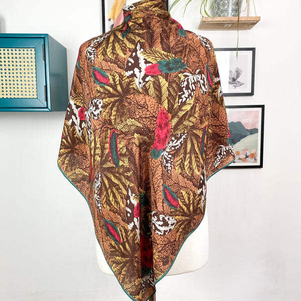 Crêpe Autumnal Vintage Silk Scarf