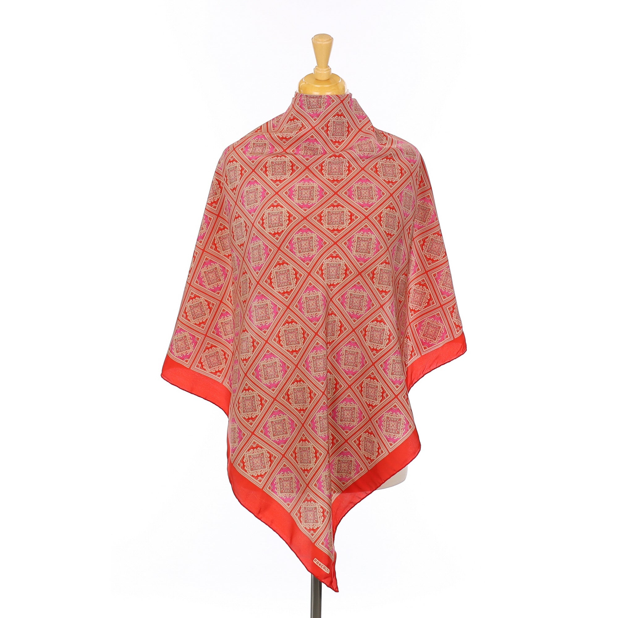 Vivid Red Paisley Silk Scarf